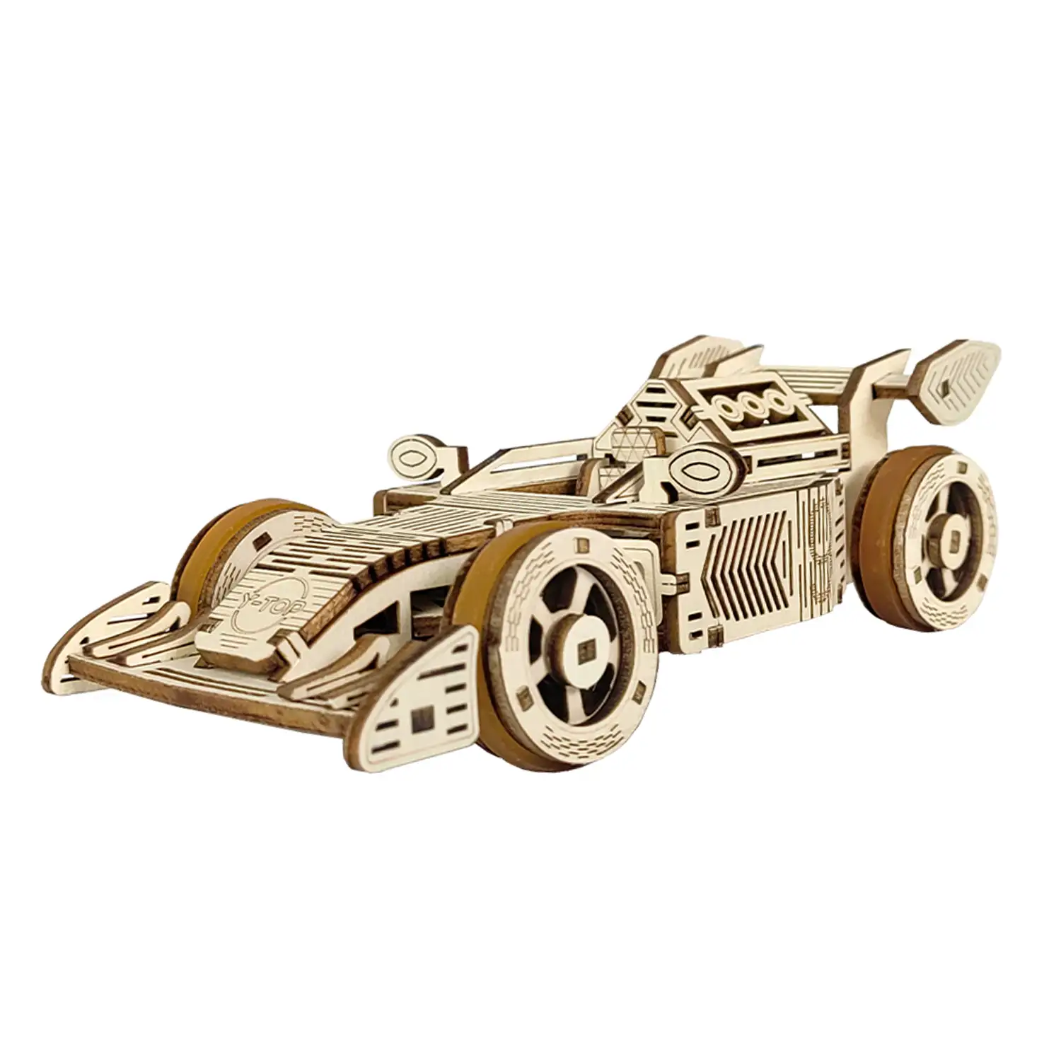 Maqueta de Madera 3D, con movimiento mecánico diseño de Coche de carreras.