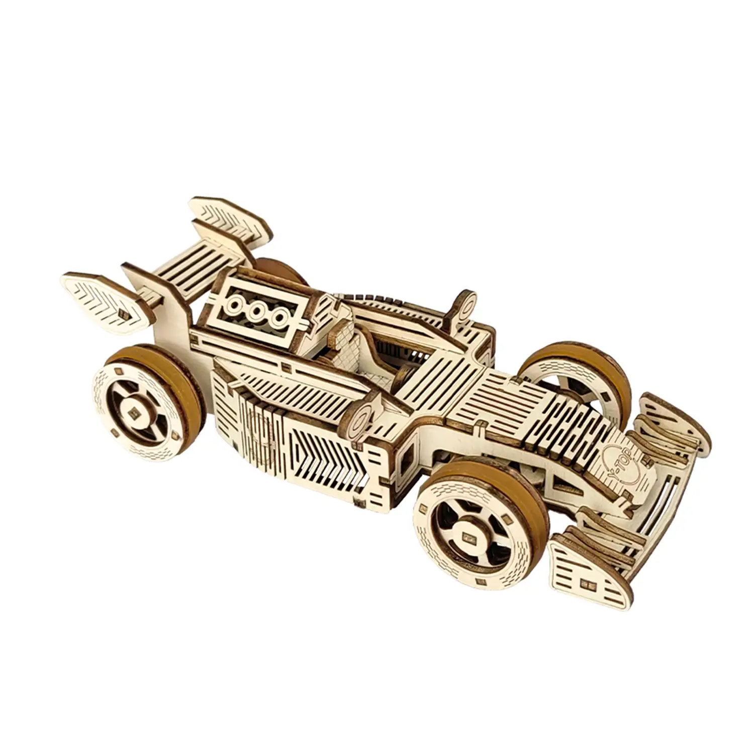 Maqueta de Madera 3D, con movimiento mecánico diseño de Coche de carreras.
