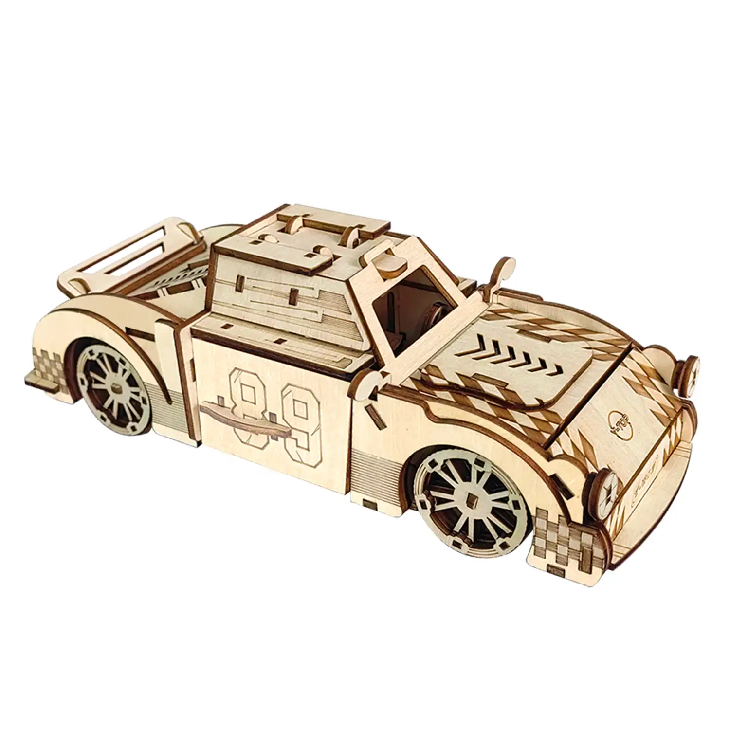 Maqueta de Madera 3D, con movimiento mecánico diseño de Coche deportivo.