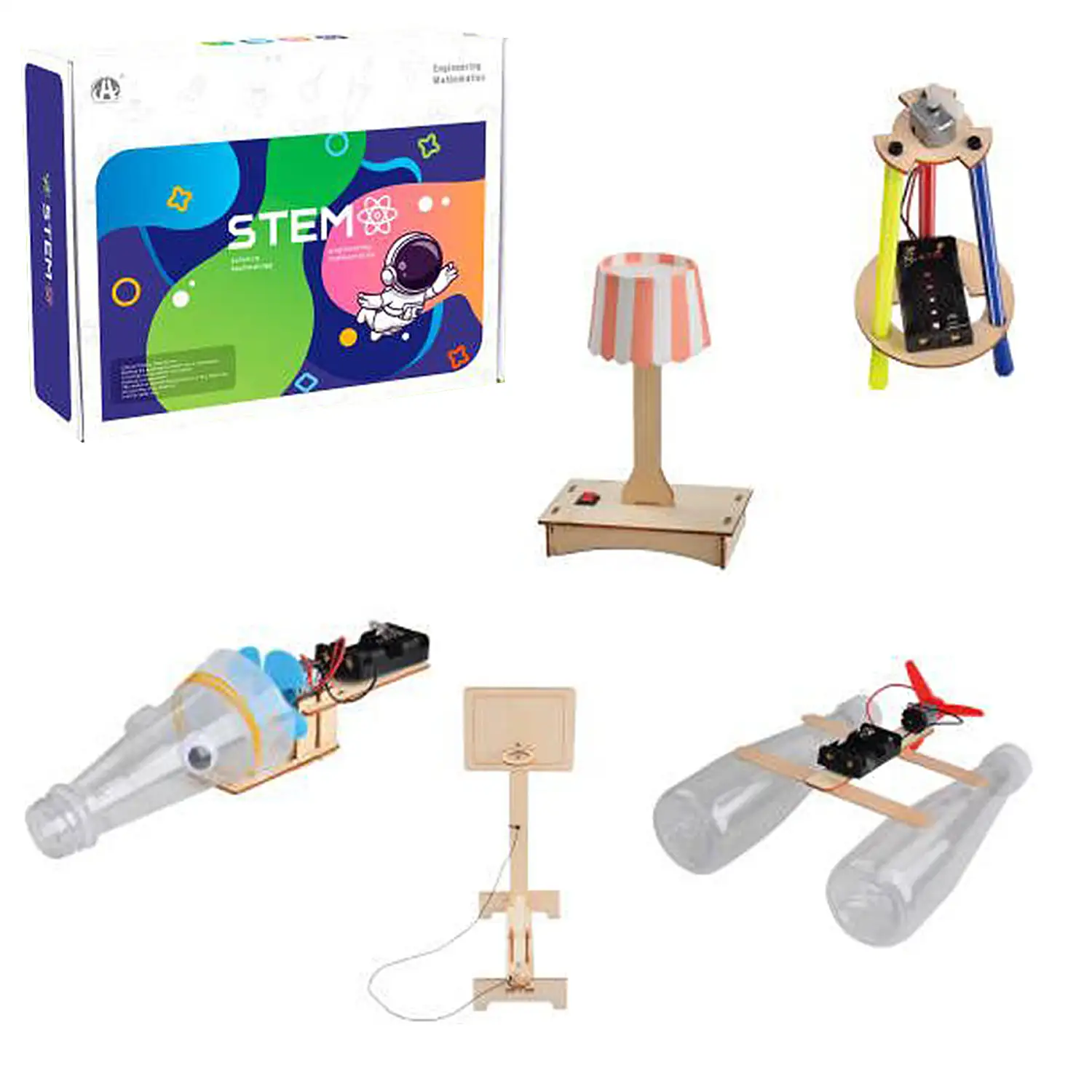 Kit de madera educacional STEM. Nivel inicial.