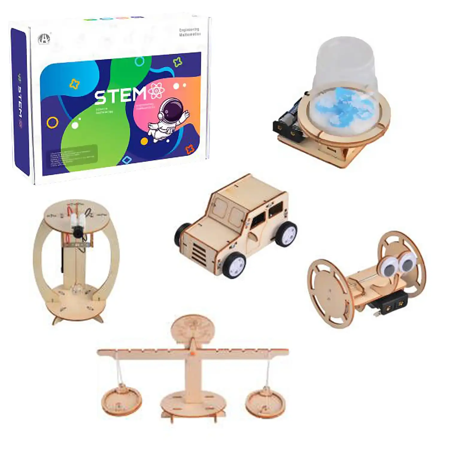 Kit de madera educacional STEM. Nivel intermedio.