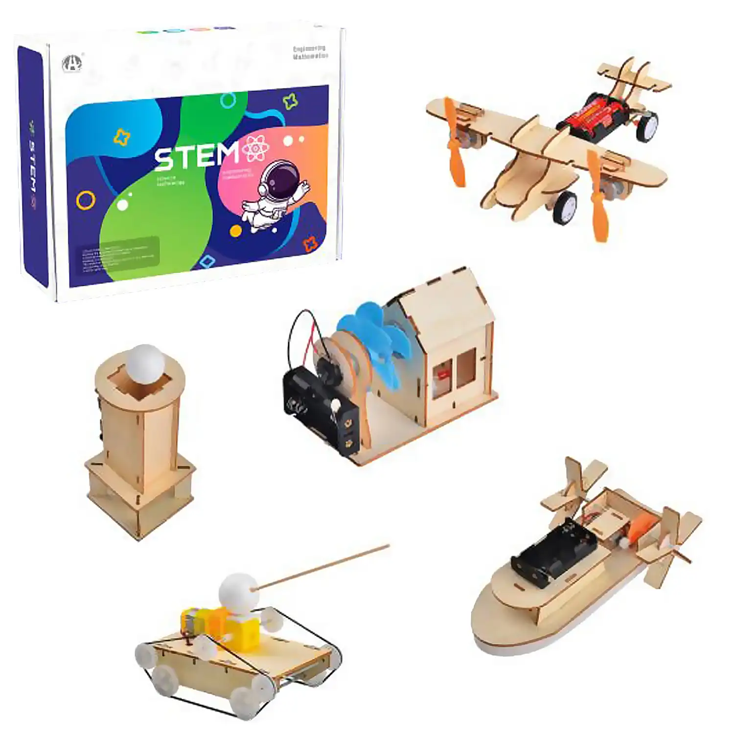 Kit de madera educacional STEM. Nivel avanzado.