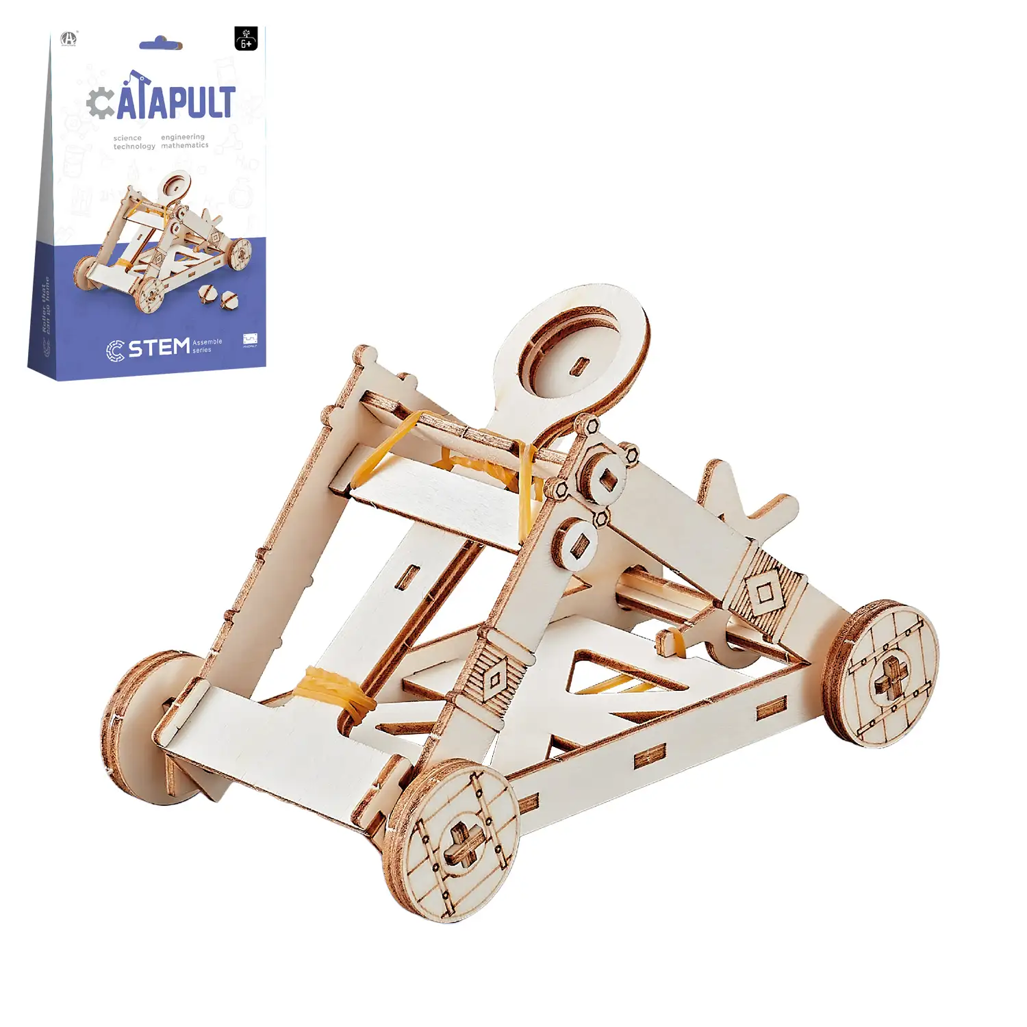 Kit de madera educacional STEM. Diseño Catapulta.