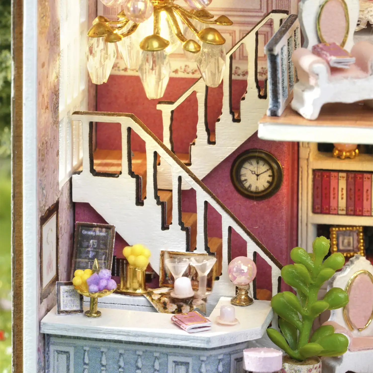 Castillo Romántico. Maqueta 3D con diseño de panel de puerta abierta, realista con gran detalle y luces led.