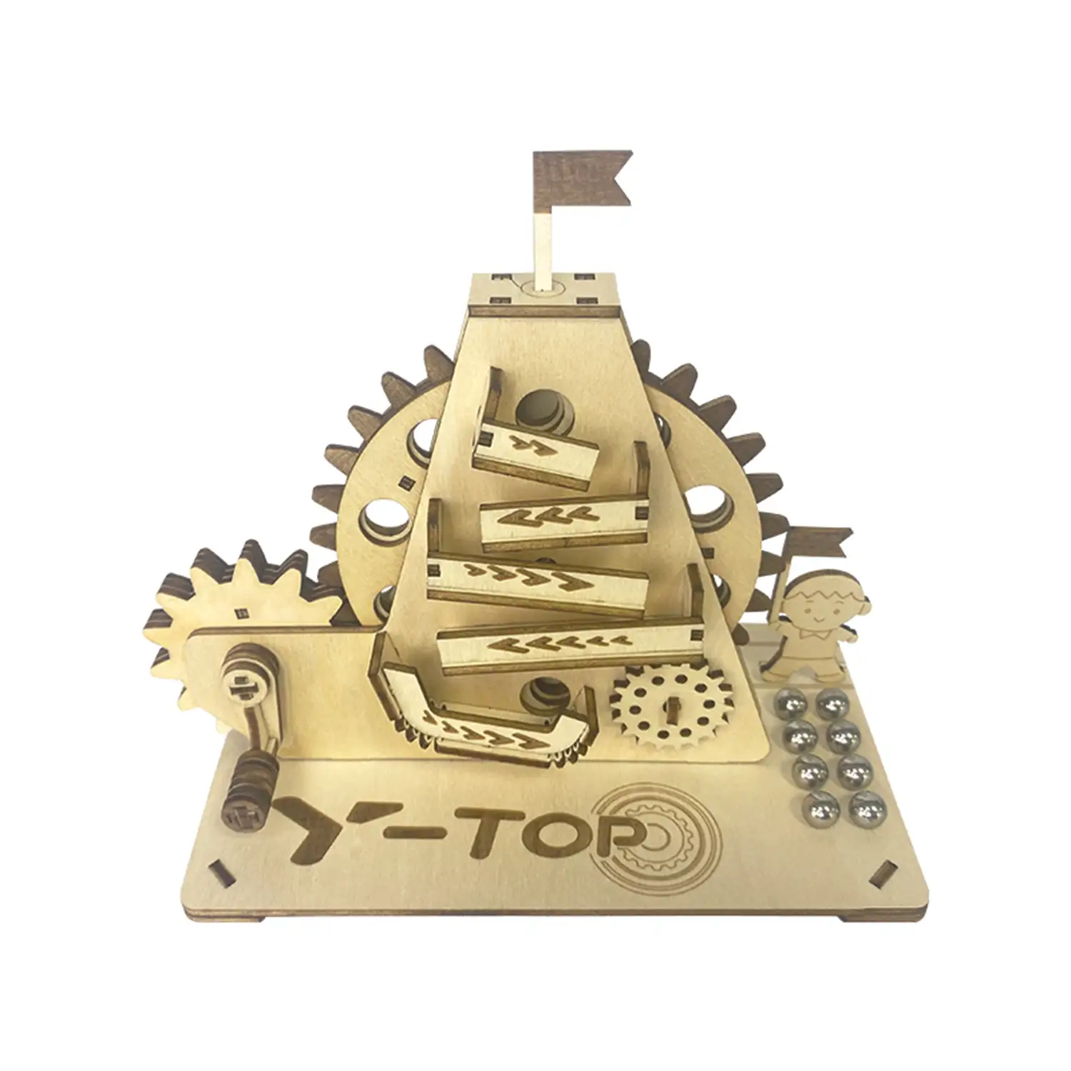 Maqueta de Madera 3D, con movimiento mecánico diseño de Bolas de Alpinismo.