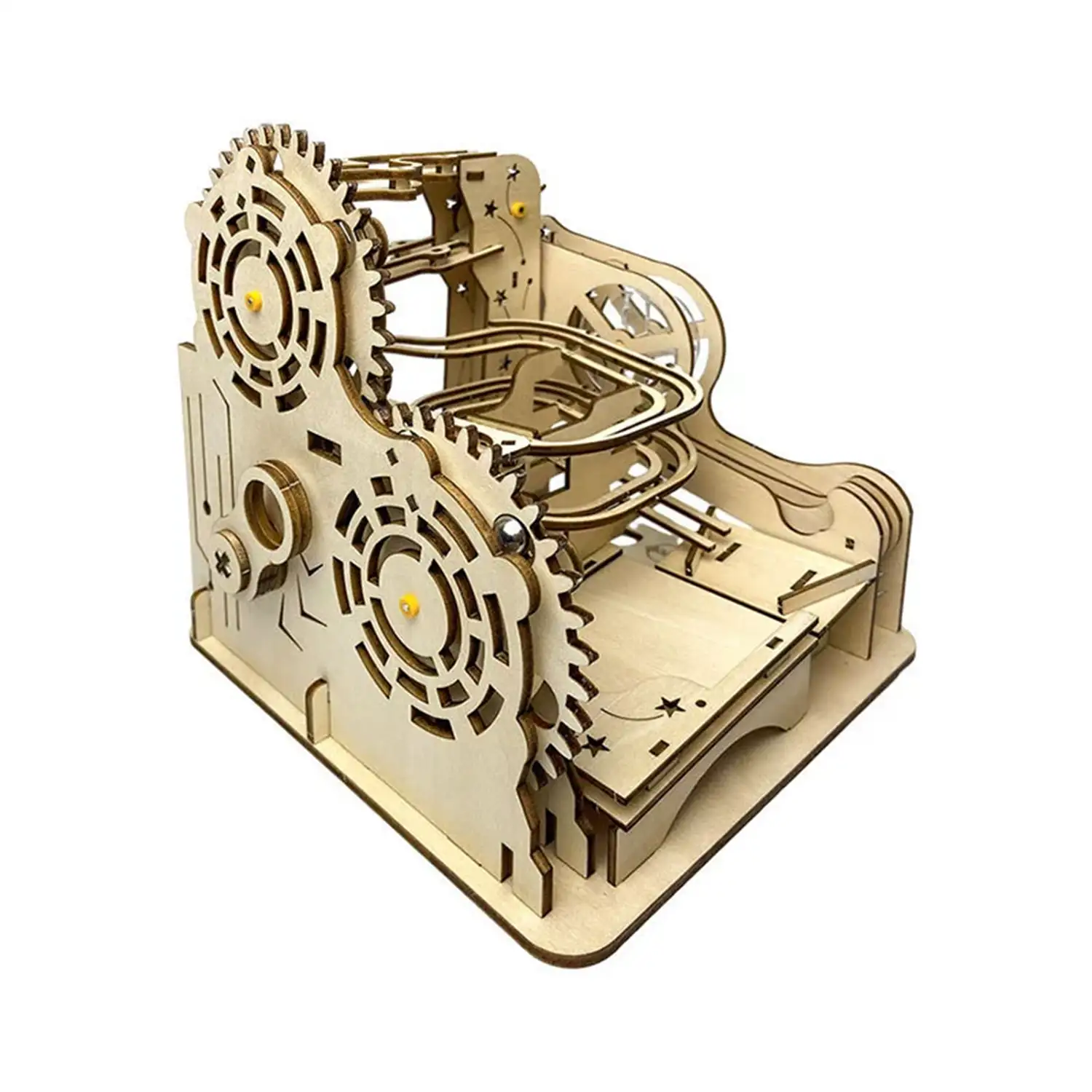 Maqueta de Madera 3D, con movimiento mecánico diseño de Bolas Orbitales Dinámicas. 96 piezas.