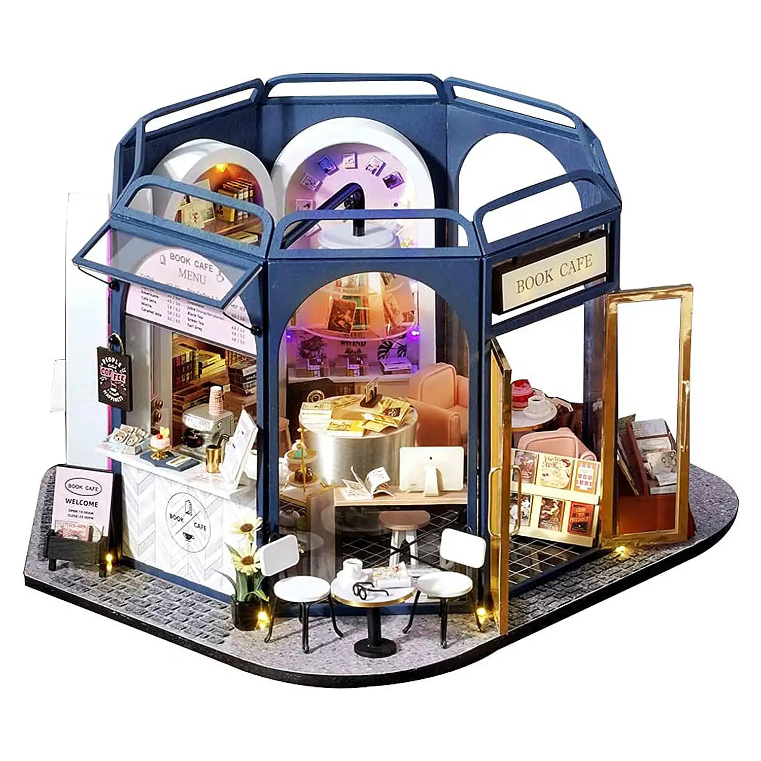 Cafetería del Libro. Maqueta 3D realista con gran detalle y luces led.