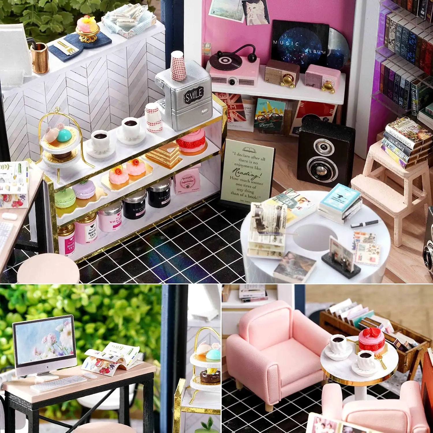 Cafetería del Libro. Maqueta 3D realista con gran detalle y luces led.