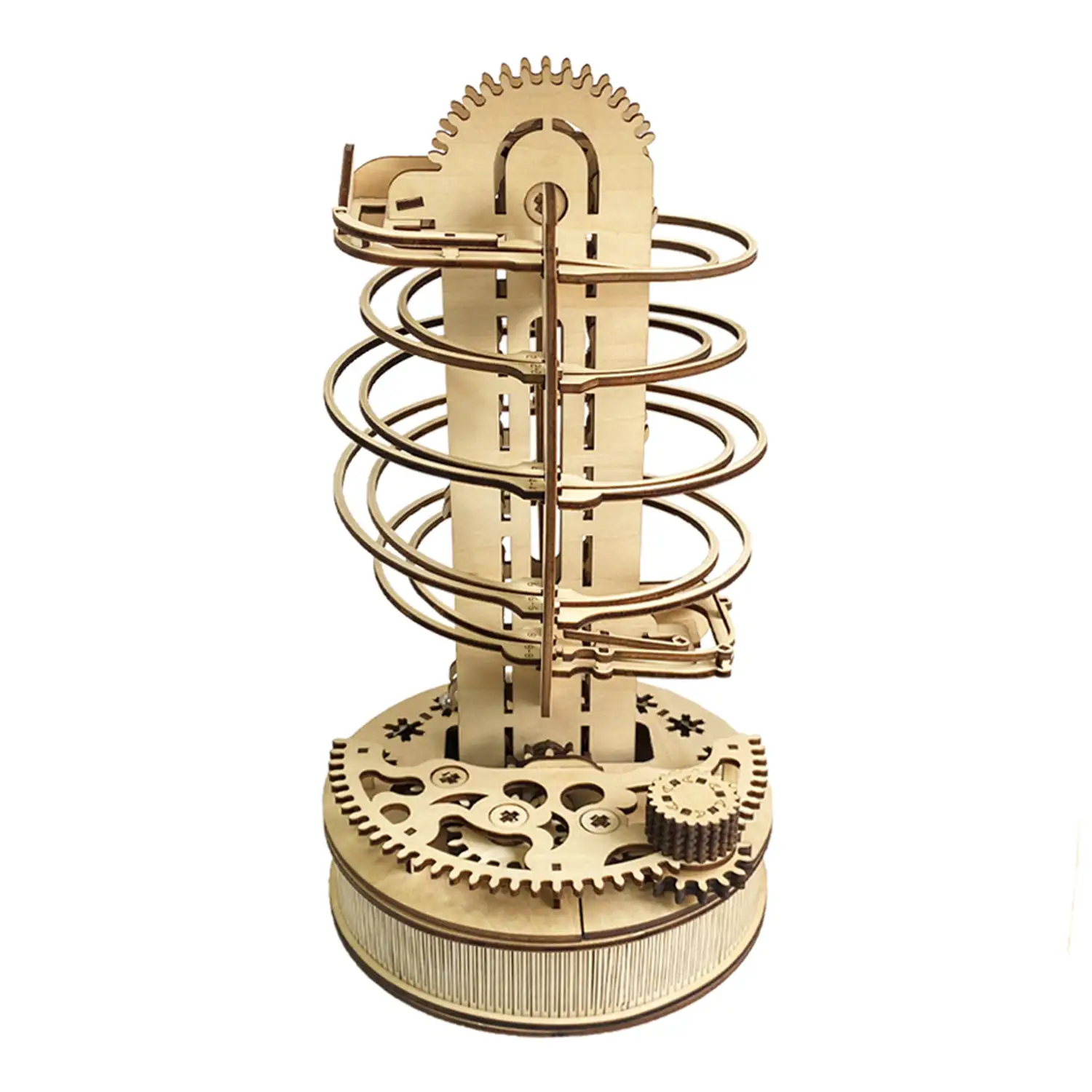 Maqueta de Madera 3D, con movimiento mecánico diseño de pista de bolas Mecánicas.