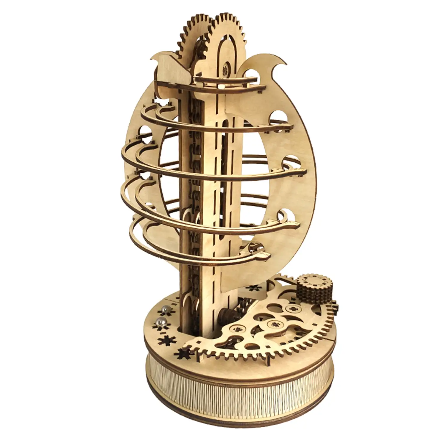 Maqueta de Madera 3D, con movimiento mecánico diseño de pista de bolas Mecánicas.