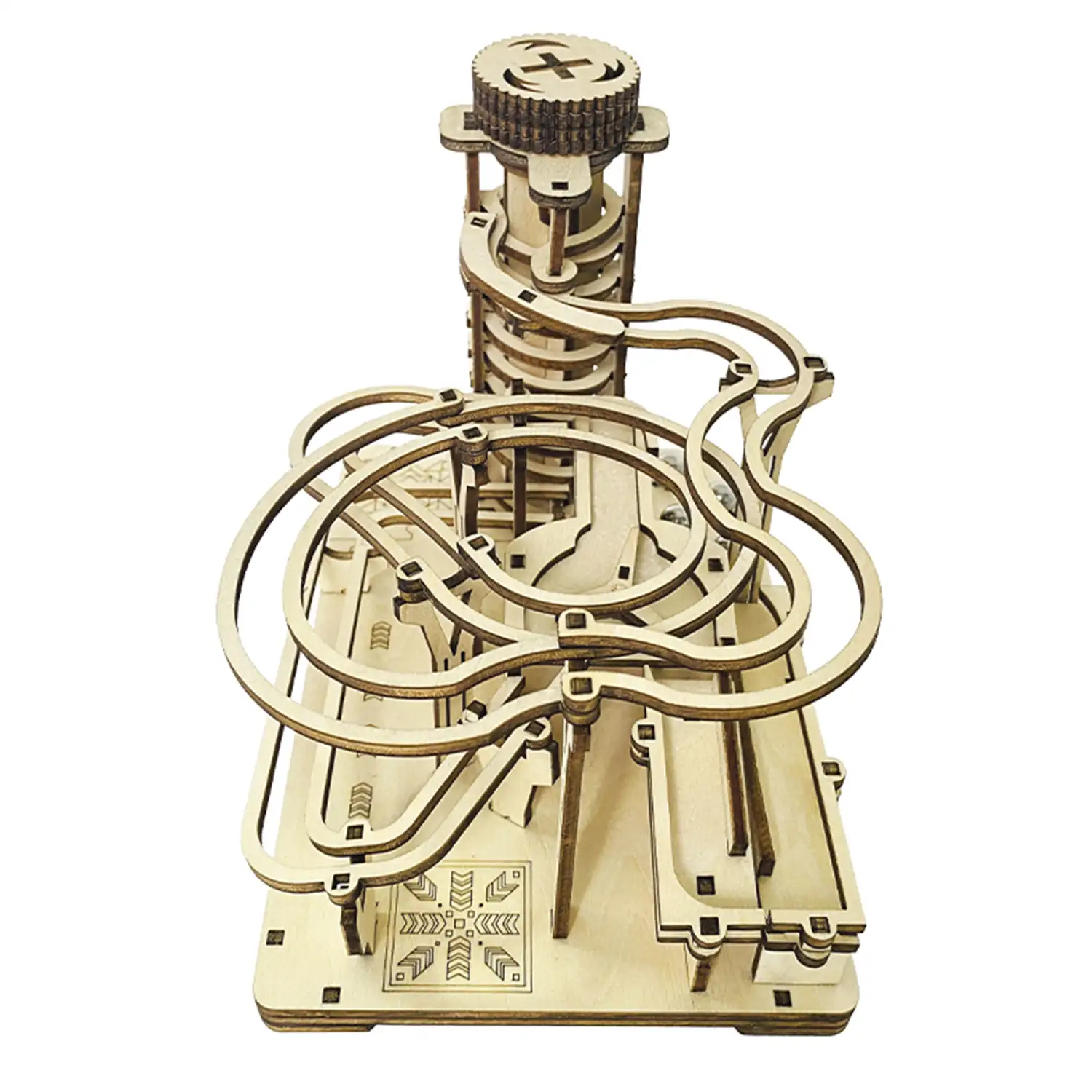 Maqueta de Madera 3D, con movimiento mecánico diseño de Bola orbital mecánica de manivela.