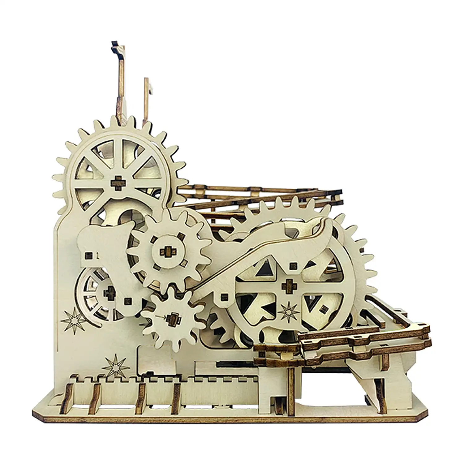 Maqueta de Madera 3D, con movimiento mecánico diseño Bolas de Castillo. 175 piezas.