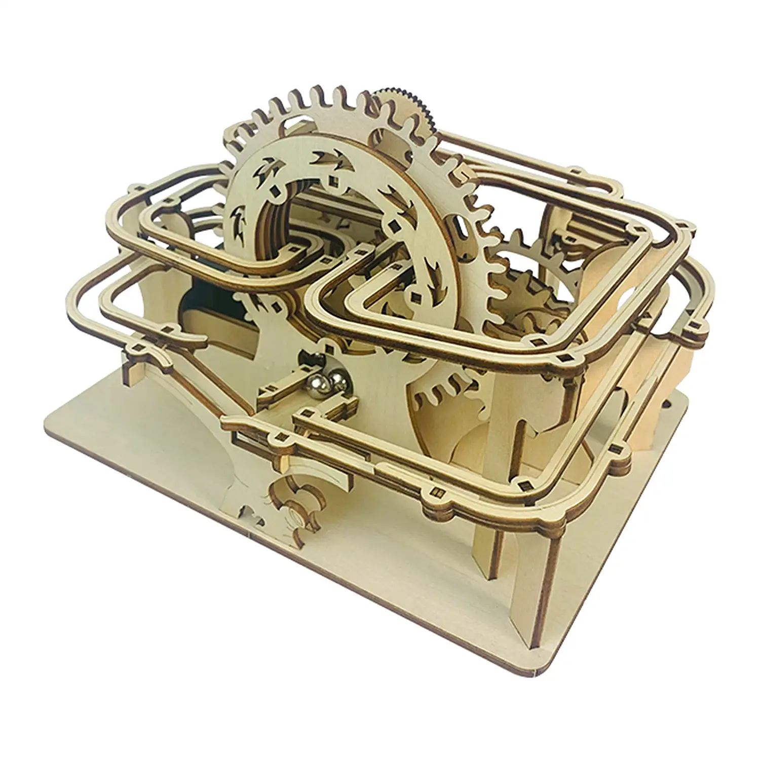 Maqueta de Madera 3D, con movimiento mecánico diseño de bolas Mecánicas Solares.