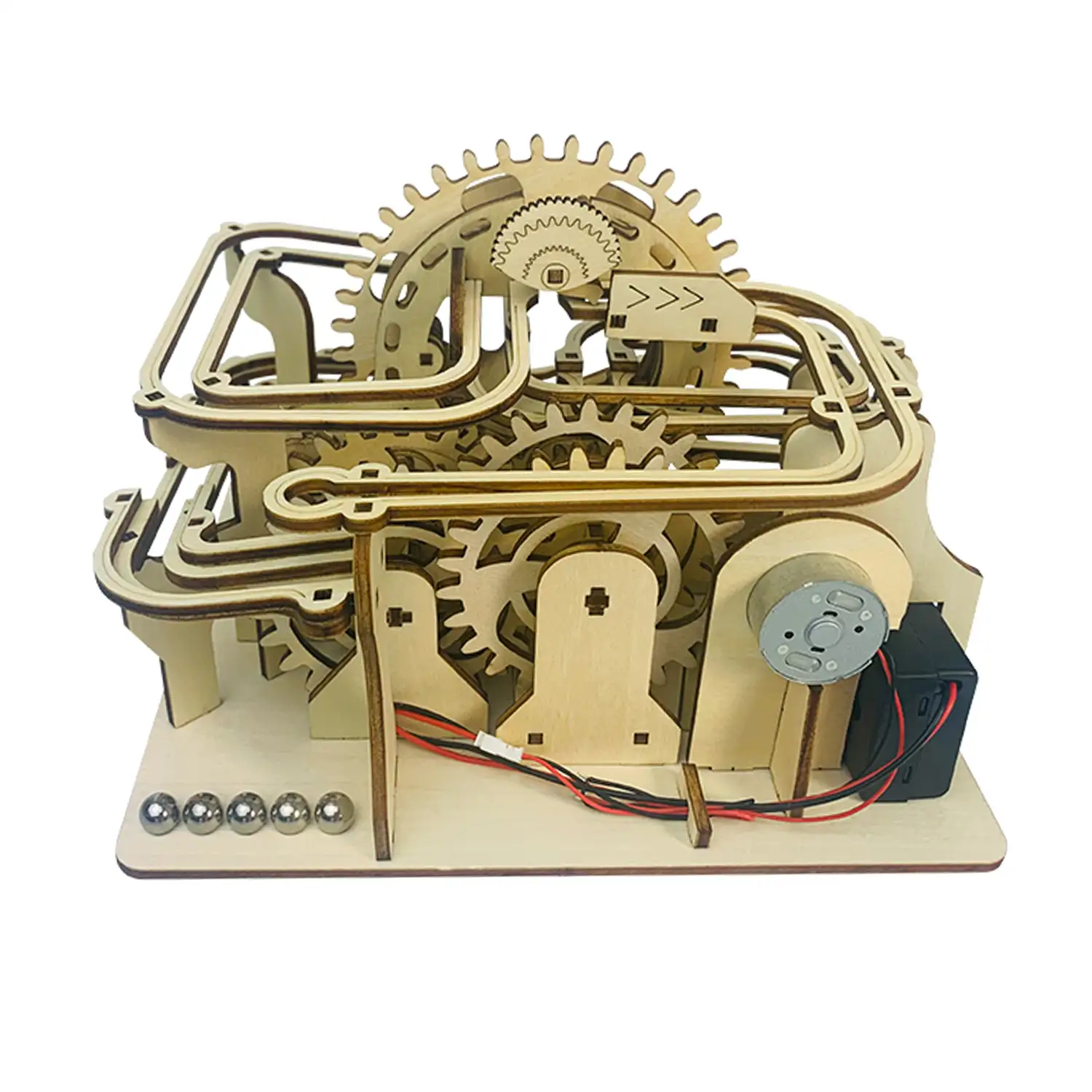 Maqueta de Madera 3D, con movimiento mecánico diseño de bolas Mecánicas Solares.
