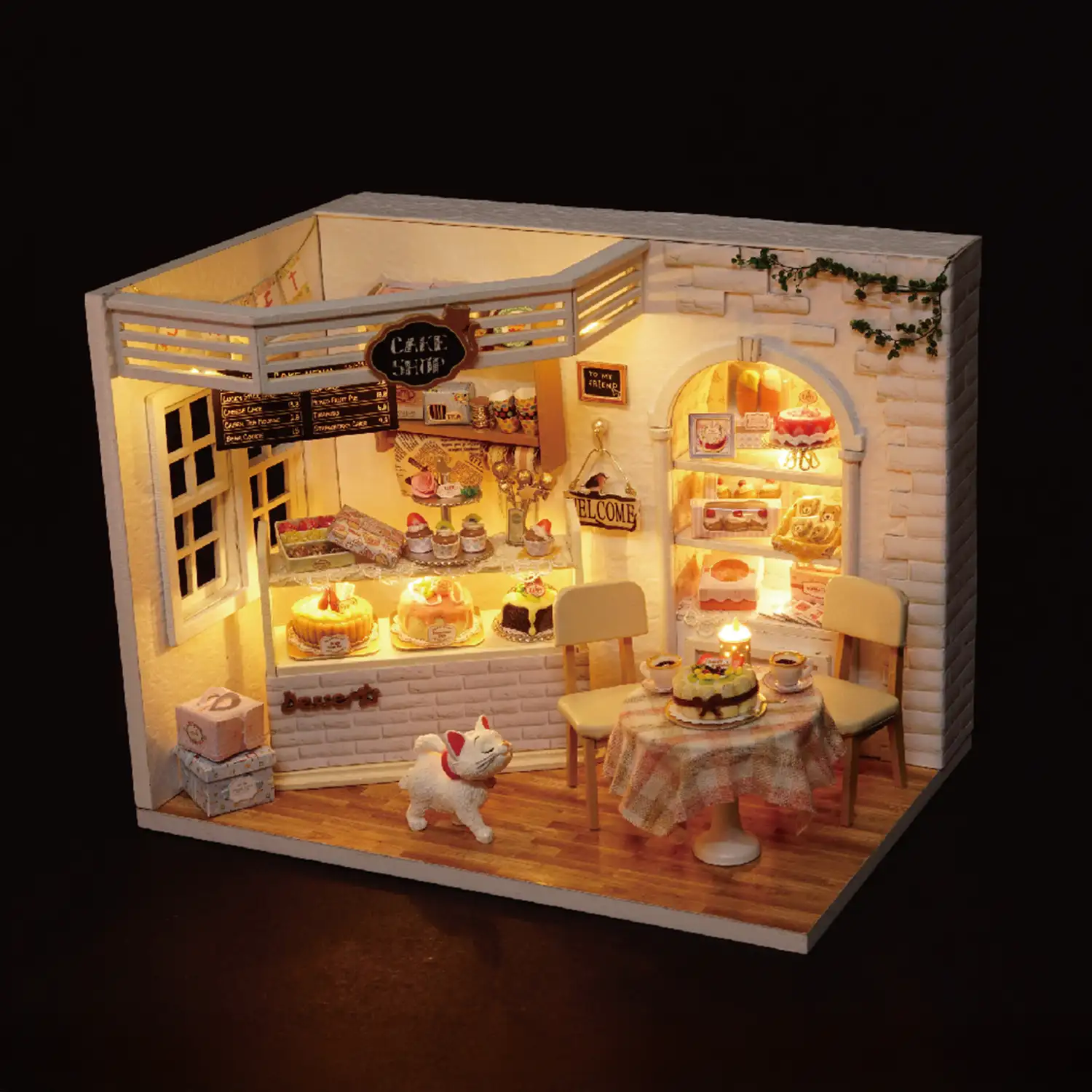 Tienda de dulces Diario de las Tartas, Maqueta 3D realista con gran detalle, cubierta antipolvo y luces led.