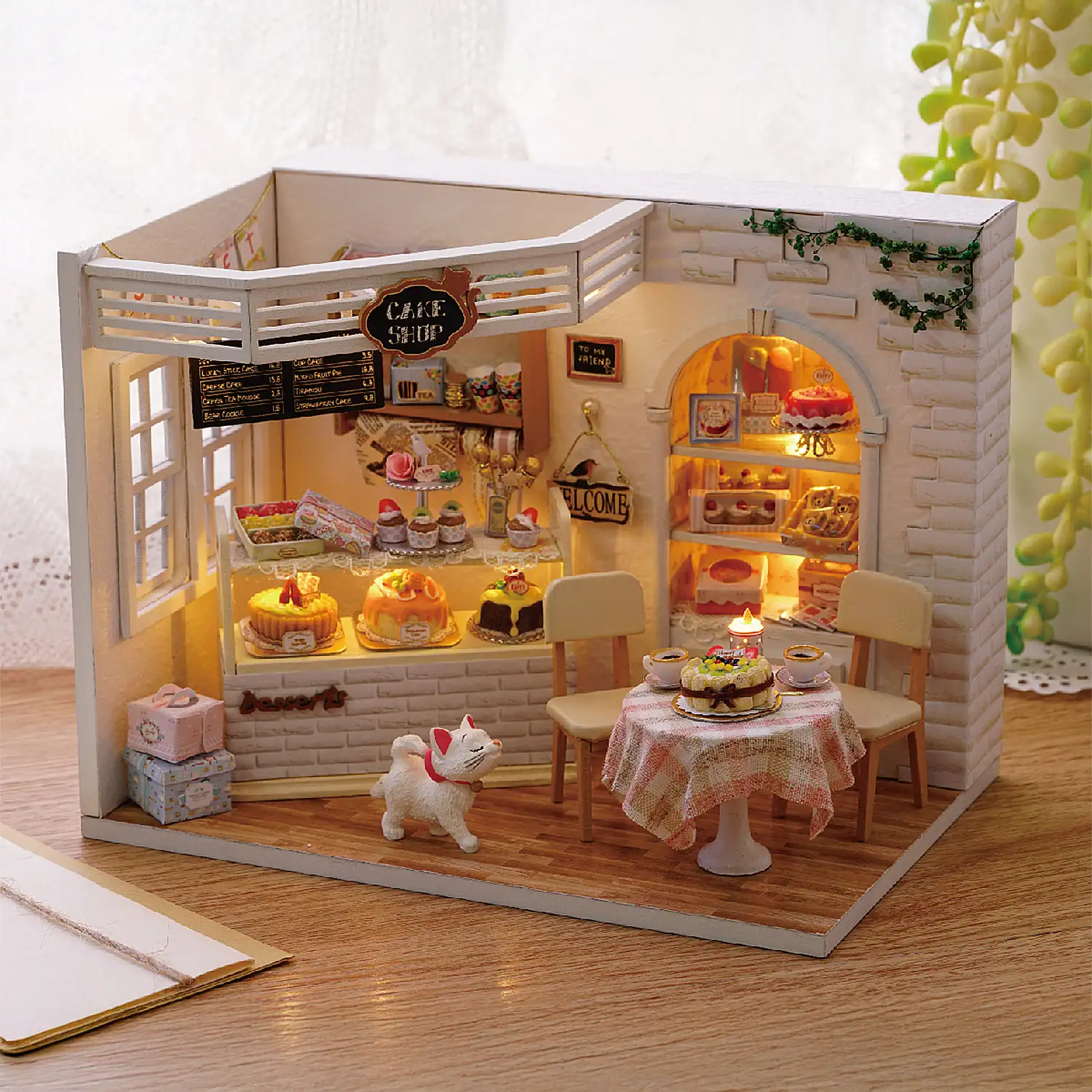 Tienda de dulces Diario de las Tartas, Maqueta 3D realista con gran detalle, cubierta antipolvo y luces led.