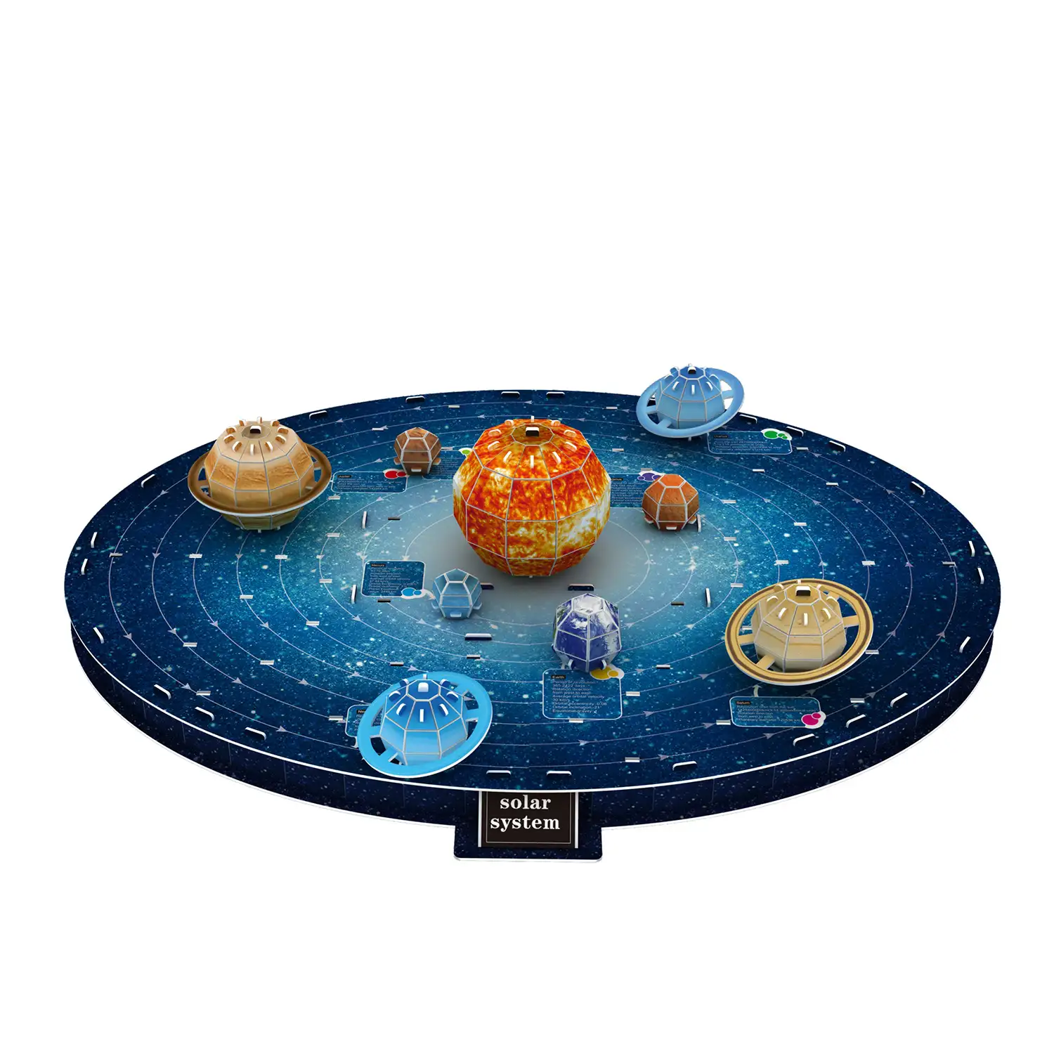 Puzle 3D de cartón del Sistema Solar, planetas con relieve. 106 piezas.