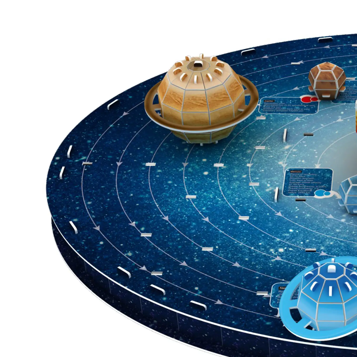 Puzle 3D de cartón del Sistema Solar, planetas con relieve. 106 piezas.