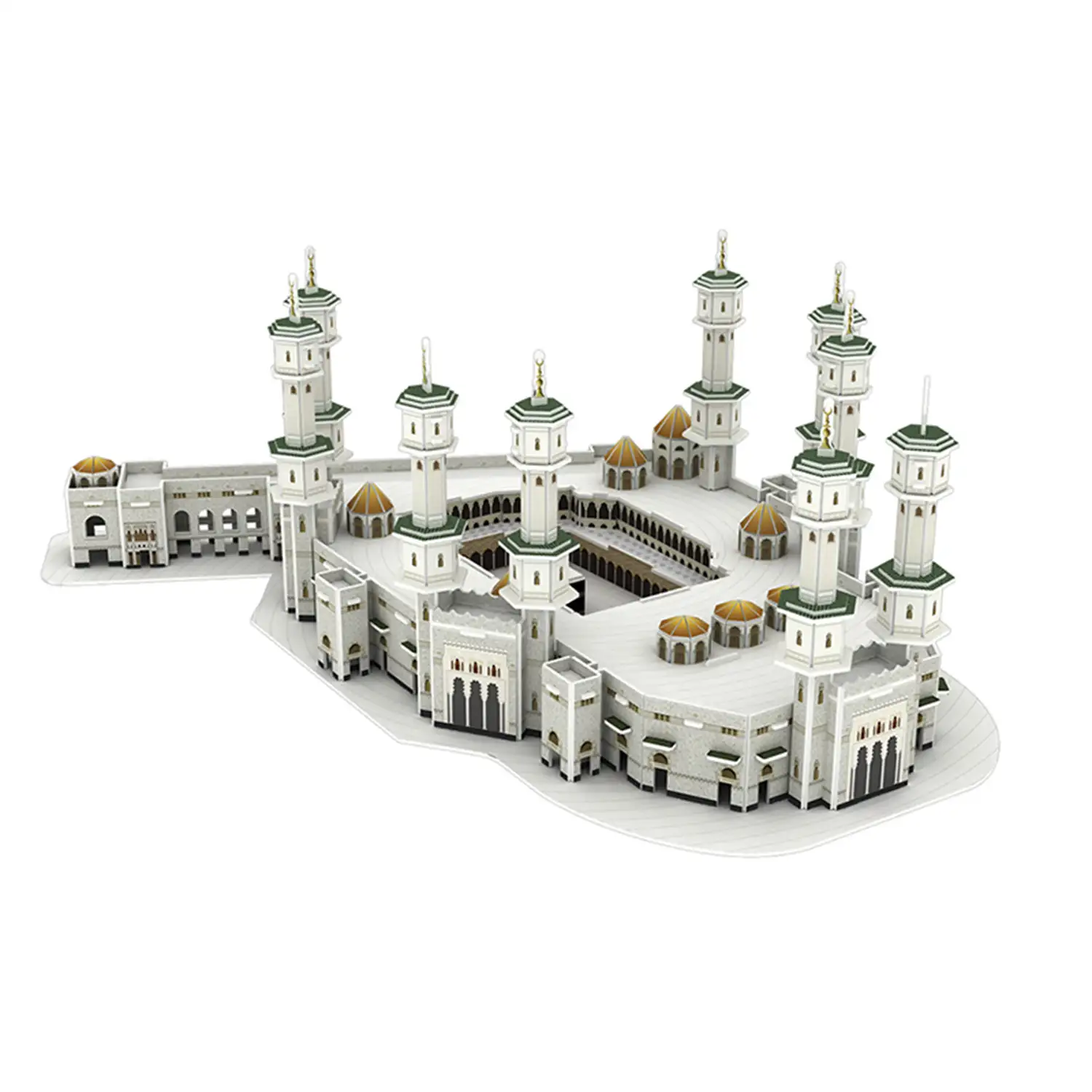 Puzle 3D de cartón de la Gran Mezquita de la Meca. 214 piezas.