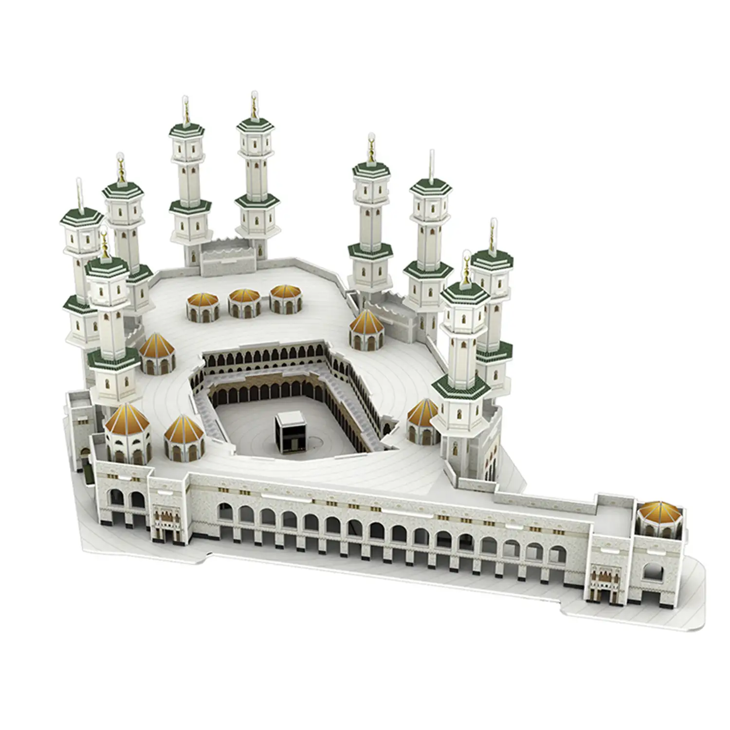 Puzle 3D de cartón de la Gran Mezquita de la Meca. 214 piezas.