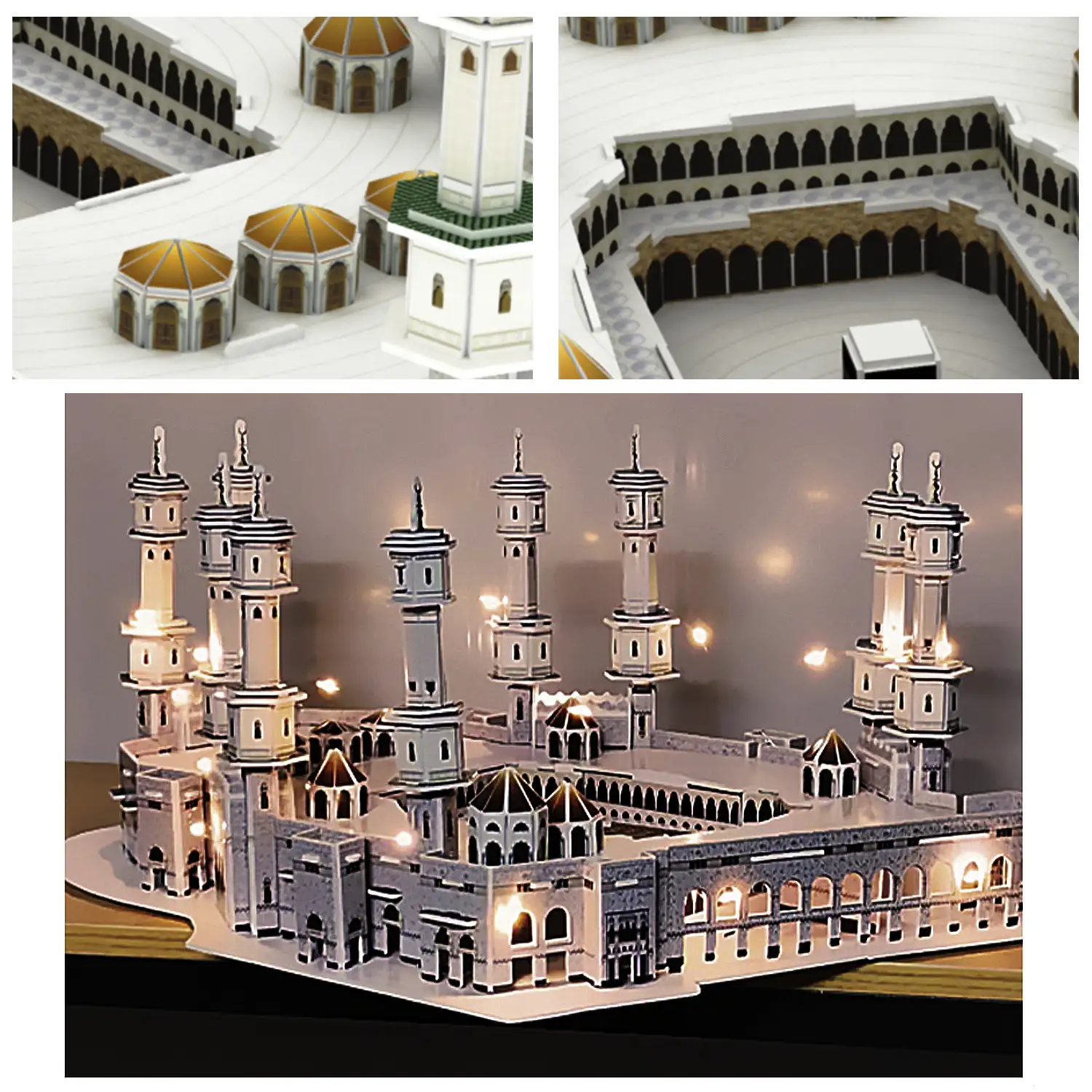 Puzle 3D de cartón de la Gran Mezquita de la Meca. 214 piezas.