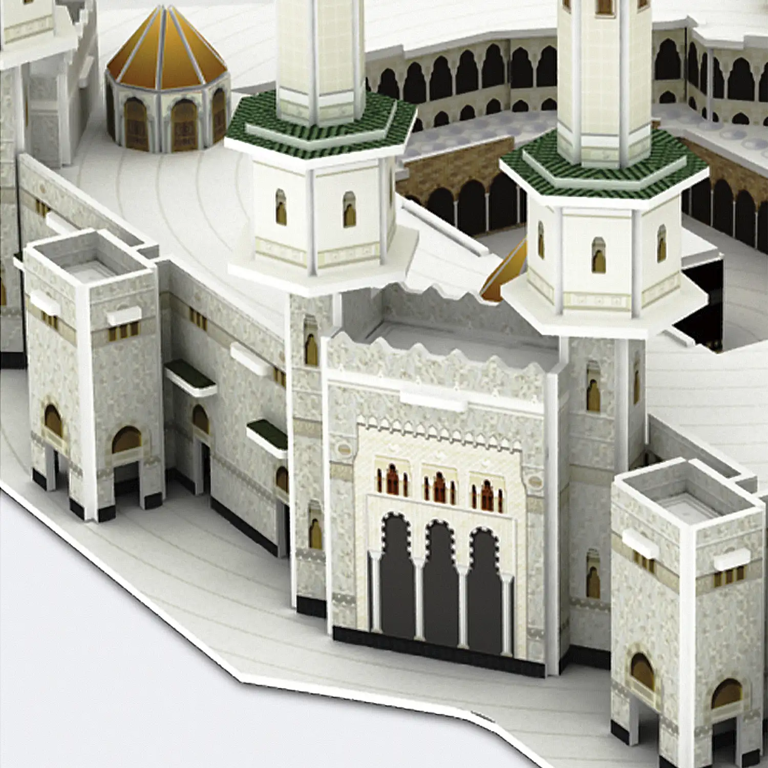 Puzle 3D de cartón de la Gran Mezquita de la Meca. 214 piezas.