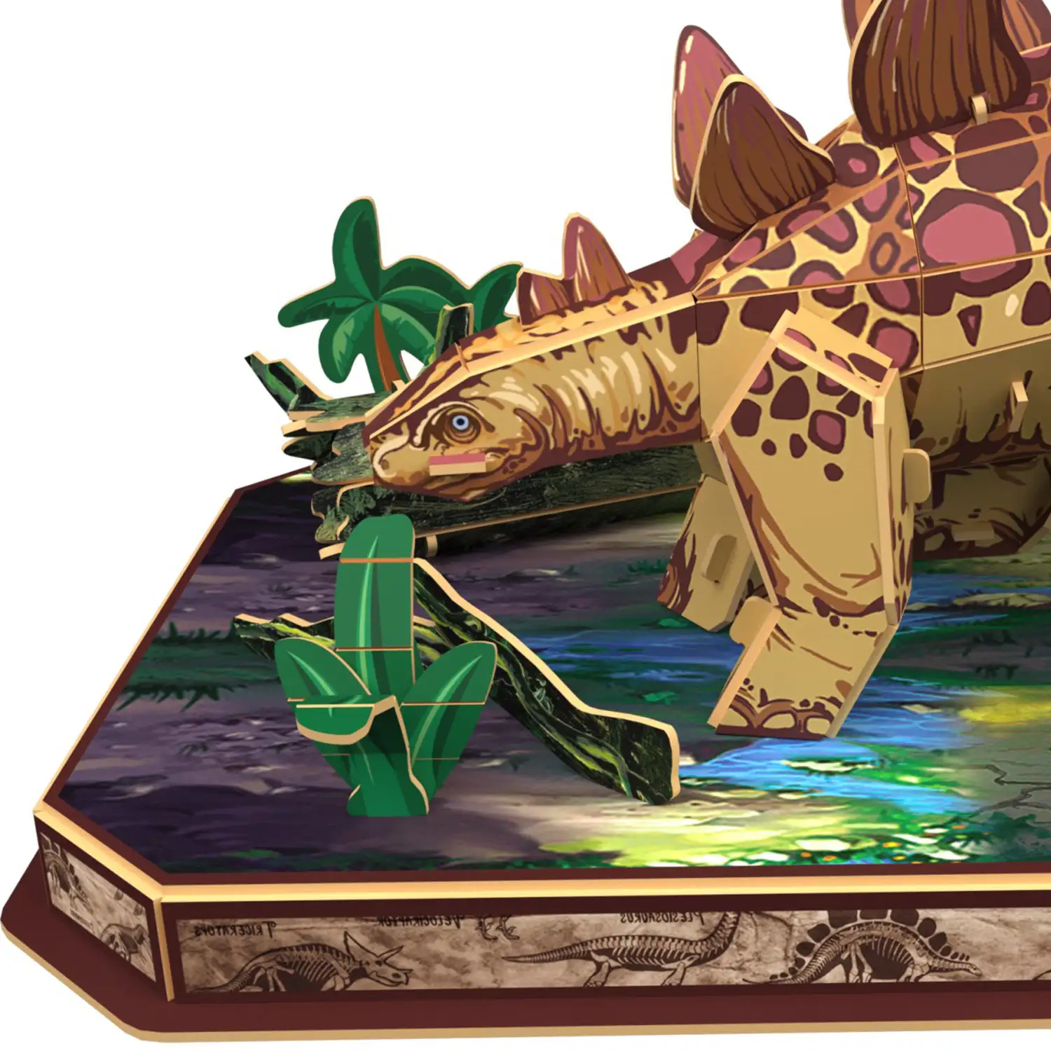 Puzle 3D de cartón del Dinosaurio Stegosaurus. 48 piezas.