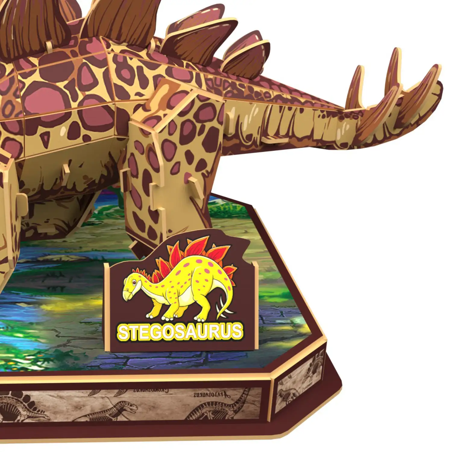 Puzle 3D de cartón del Dinosaurio Stegosaurus. 48 piezas.