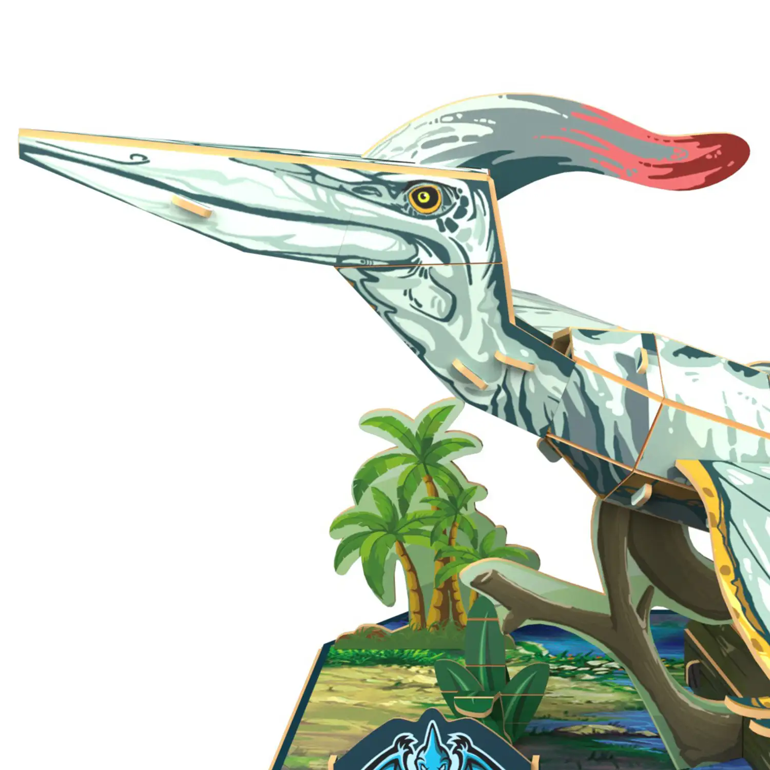 Puzle 3D de cartón del Dinosaurio Pteranodon. 30 piezas.