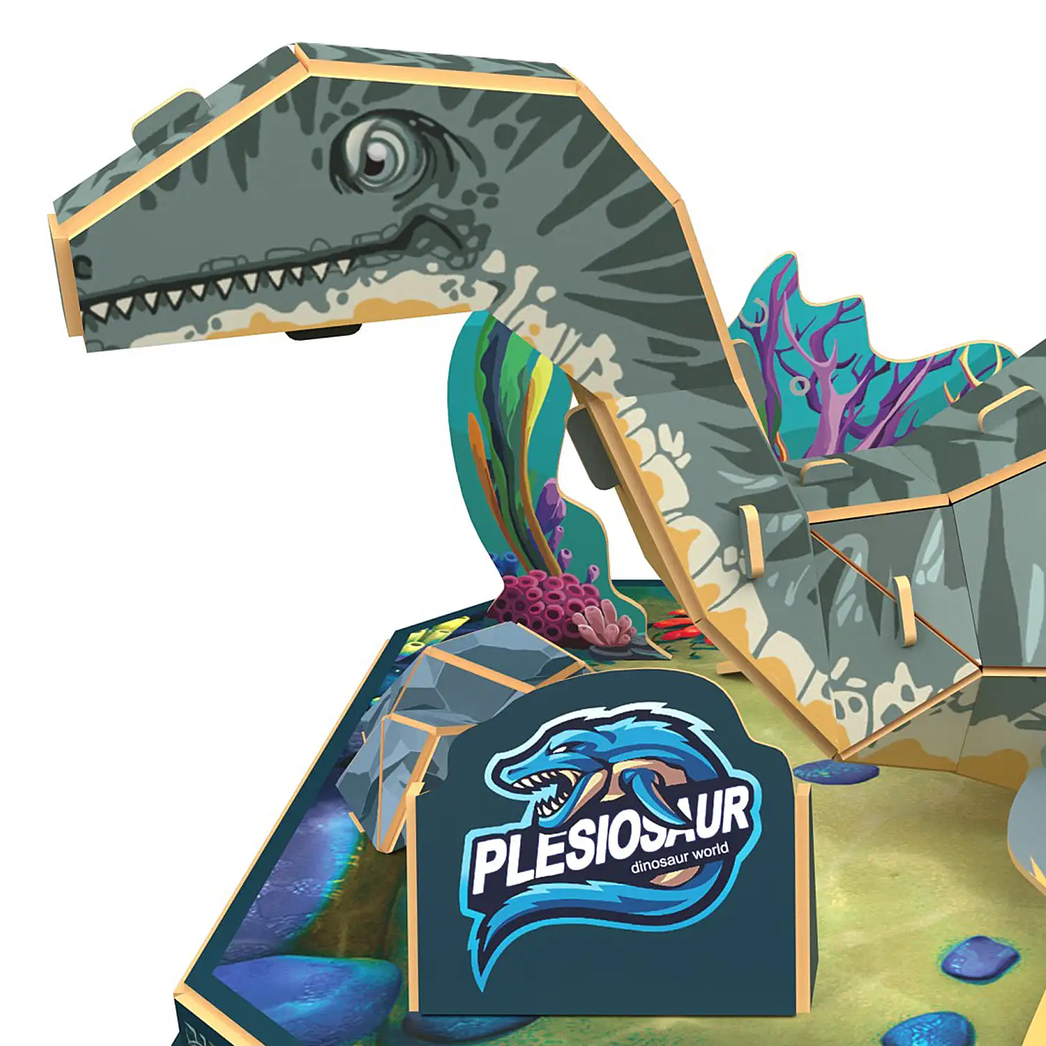 Puzle 3D de cartón del Dinosaurio Plesiosaurus. 29 piezas.