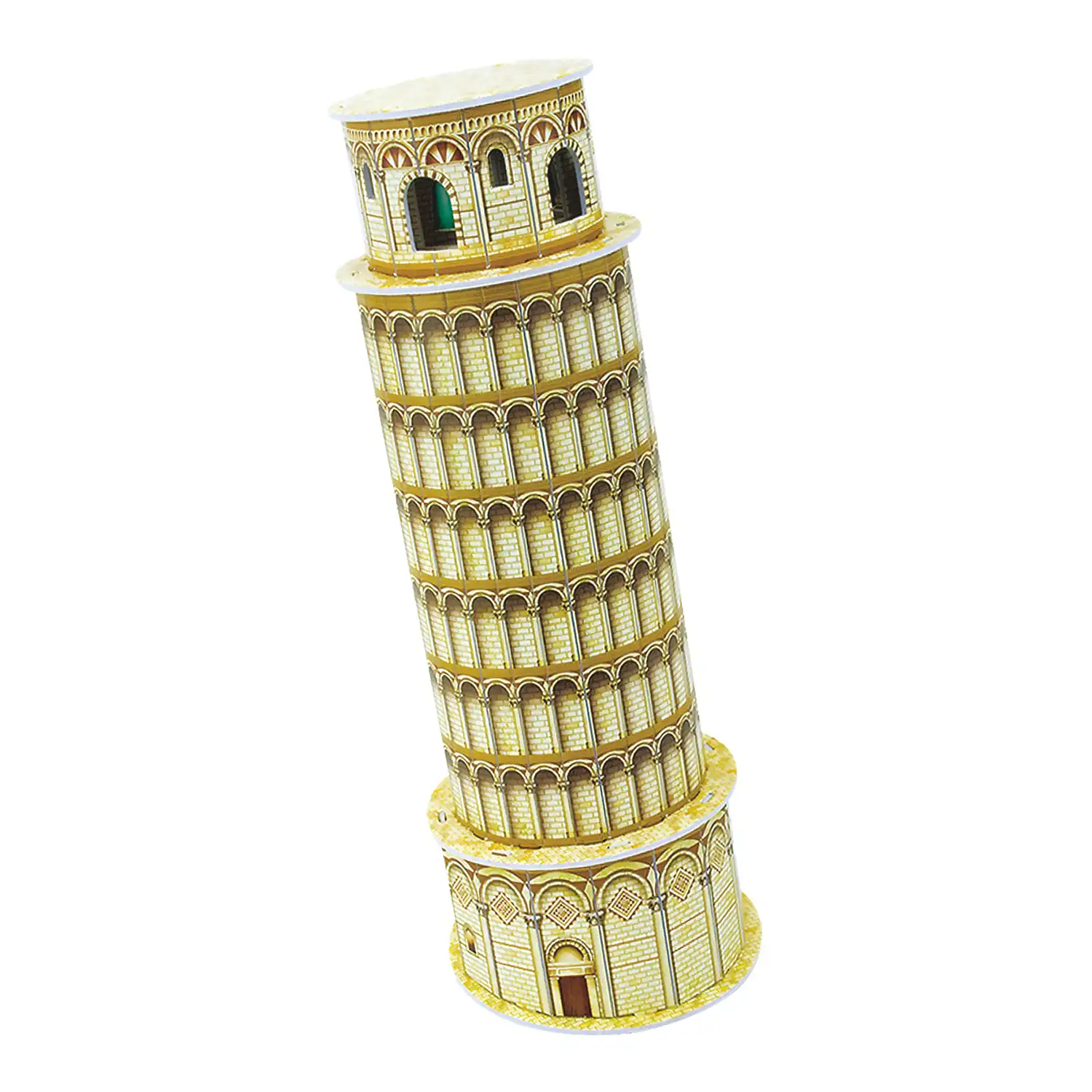 Puzle 3D de cartón de la Torre de Pisa situada en Italia. 8 piezas.