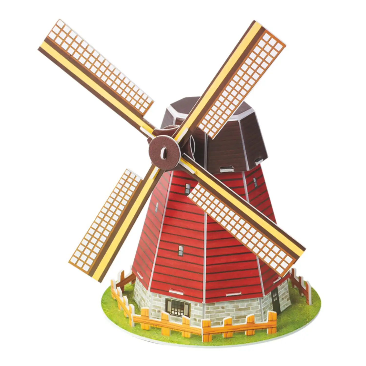 Puzle 3D de cartón de un Molino Holandés. 20 piezas.