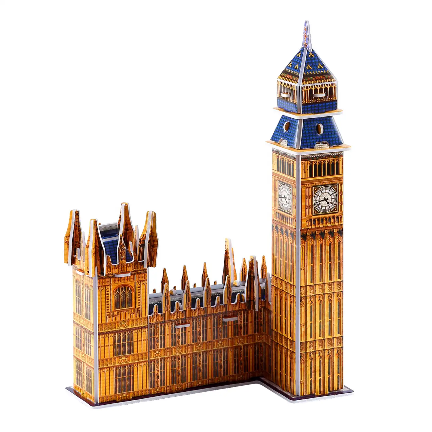 Puzle 3D de cartón del Big Ben situado en Londres. 34 piezas.