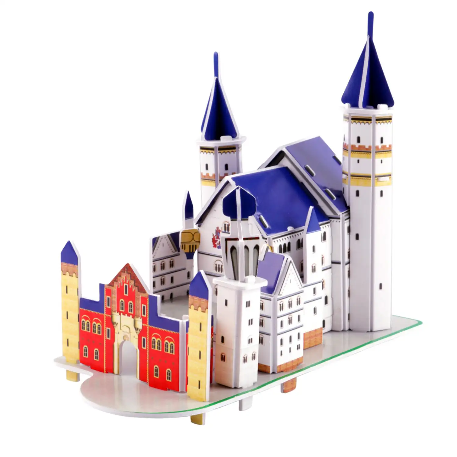 Puzle 3D de cartón del castillo de Neuschwanstein en Alemania. 31 piezas.