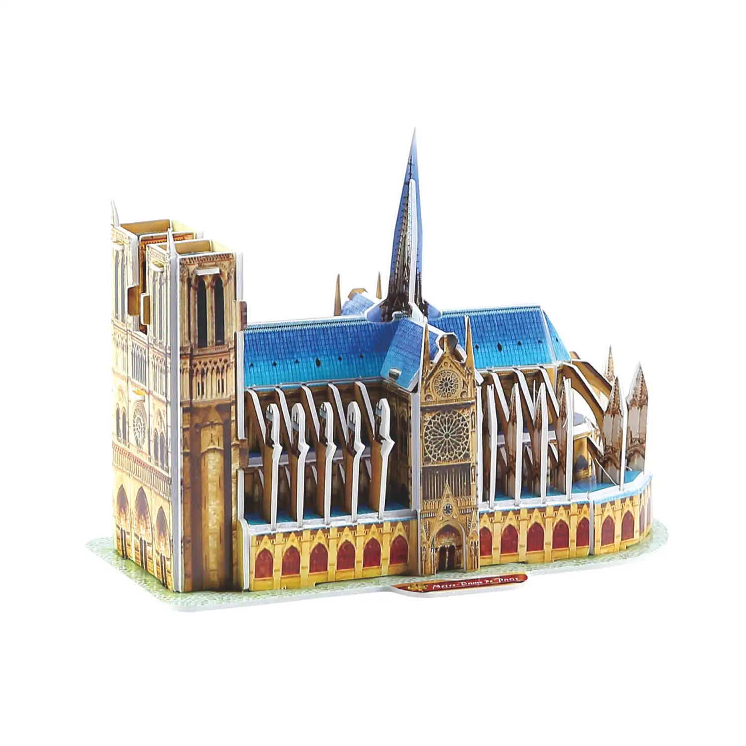 Puzle 3D de cartón de la Catedral de Notre Dame situada en París. 39 piezas.