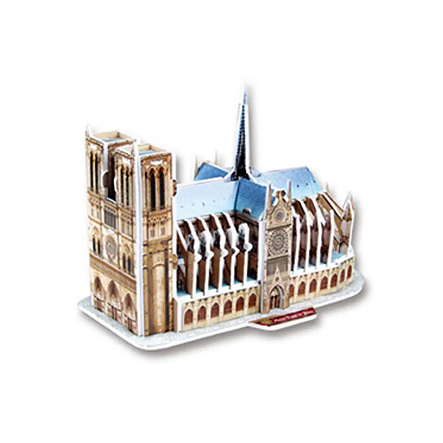 Puzle 3D de cartón de la Catedral de Notre Dame situada en París. 39 piezas.