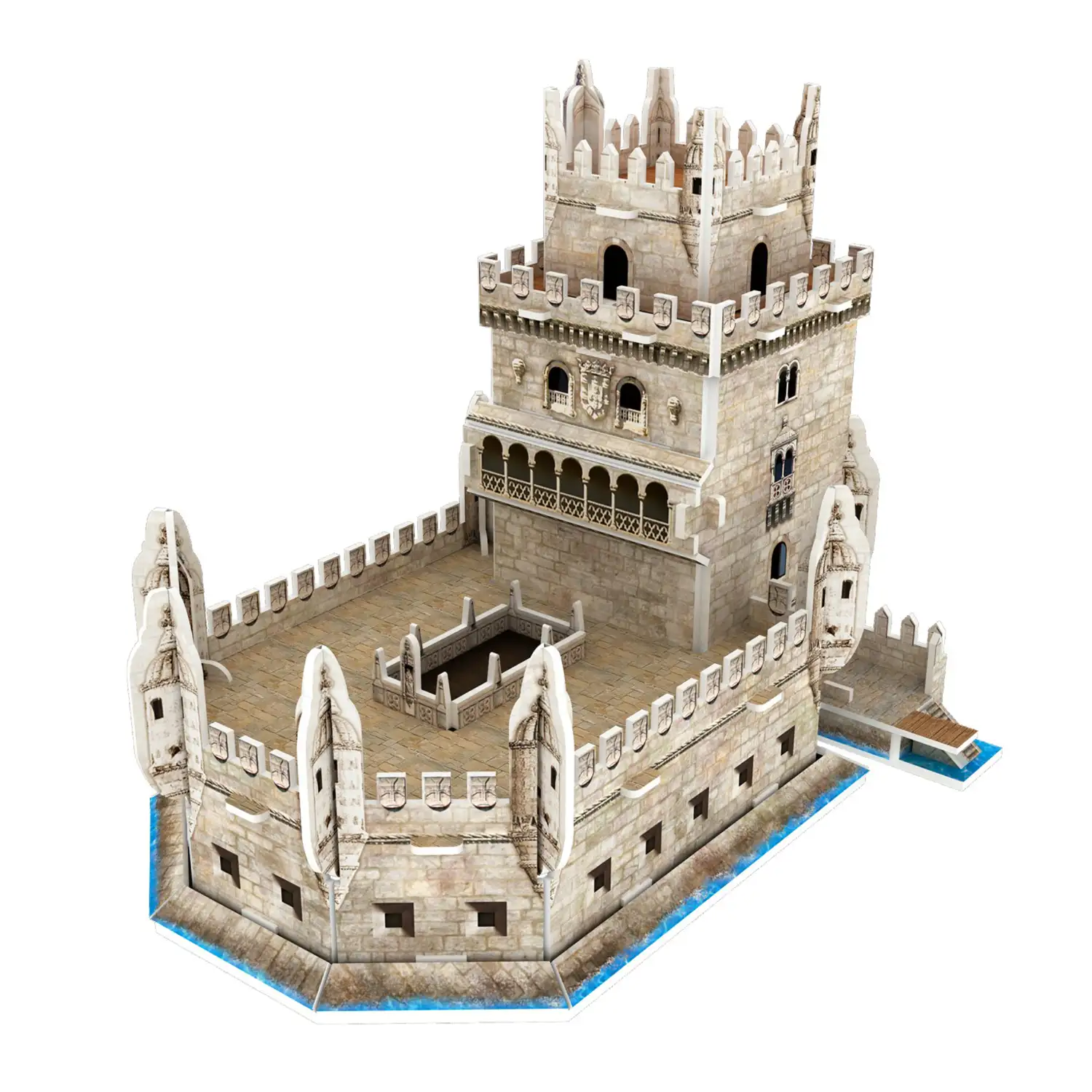 Puzle 3D de cartón de la Torre de Belém en Lisboa. 26 piezas.