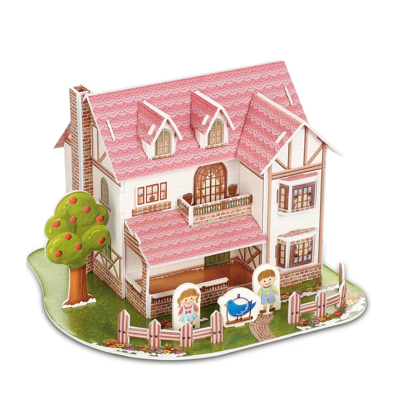 Maqueta 3D de cartón de la Casita del pajaro azul. 24 piezas.