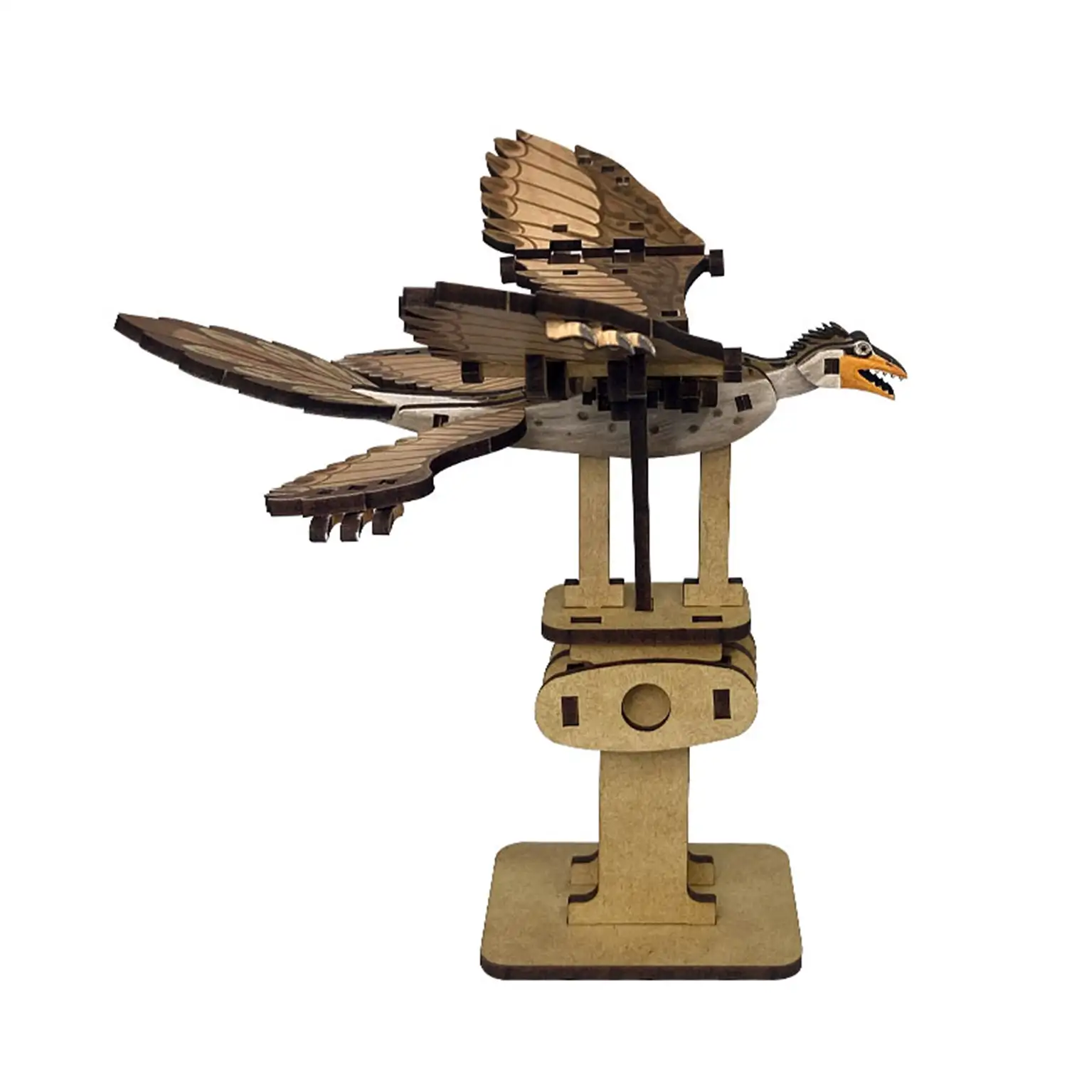 Maqueta de Madera 3D, con movimiento mecánico diseño de Pájaro dragón chino.