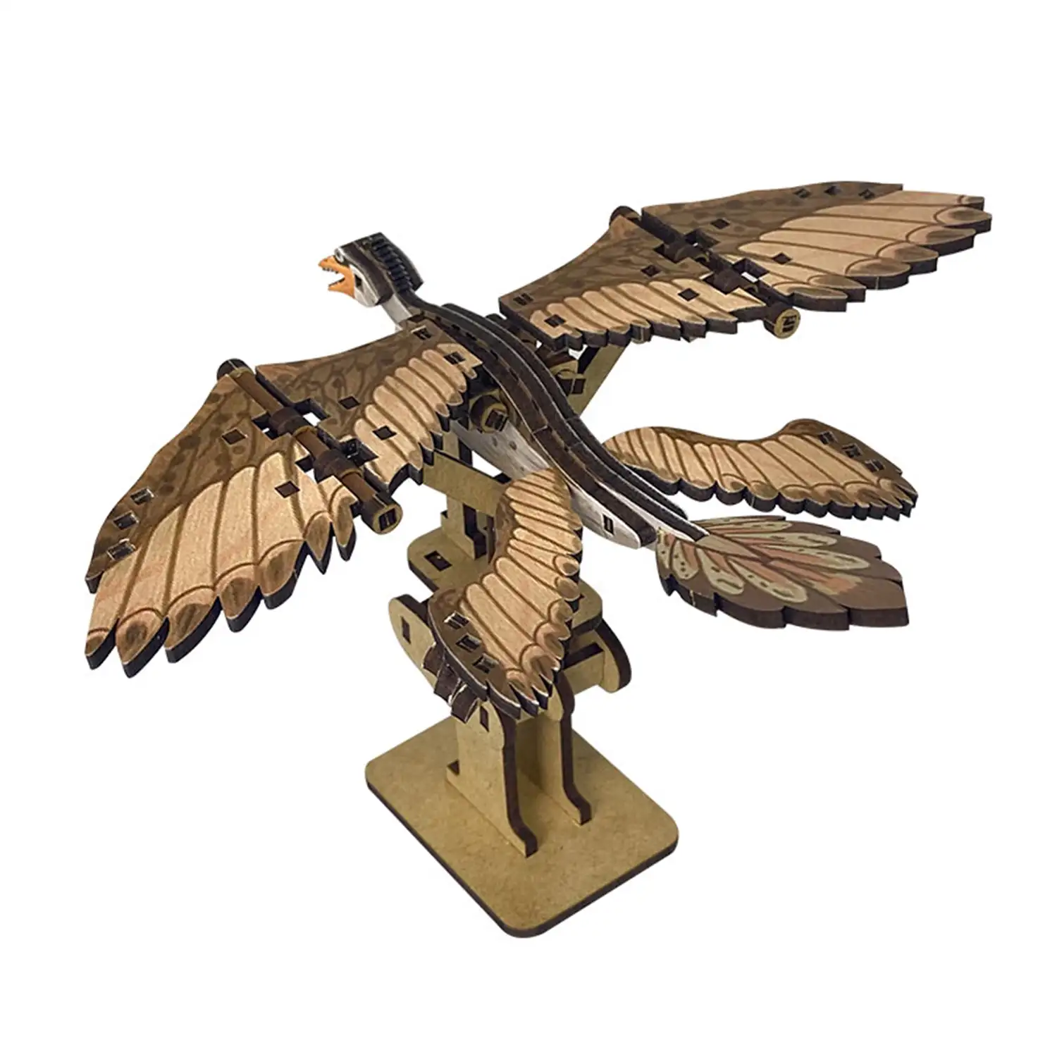 Maqueta de Madera 3D, con movimiento mecánico diseño de Pájaro dragón chino.