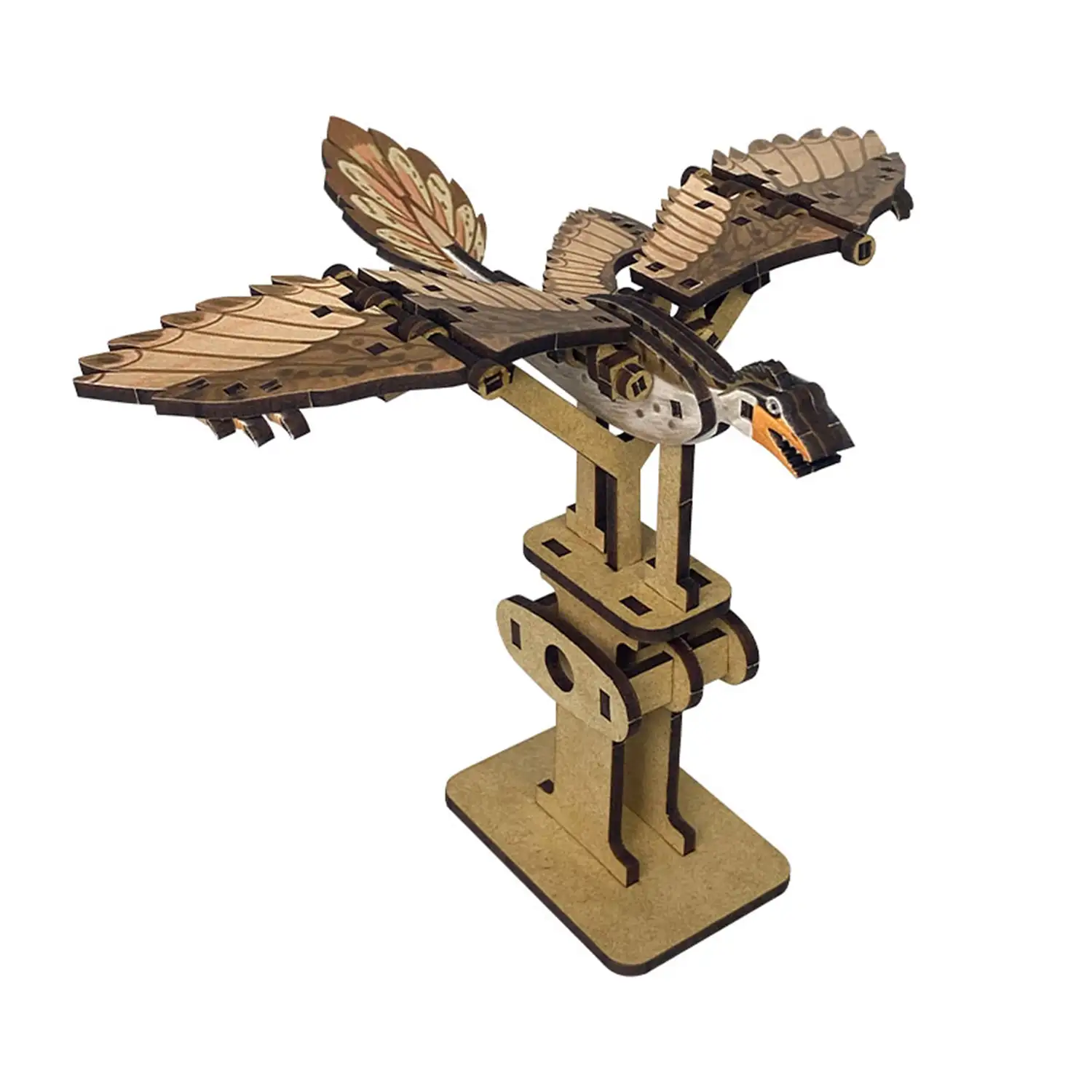 Maqueta de Madera 3D, con movimiento mecánico diseño de Pájaro dragón chino.