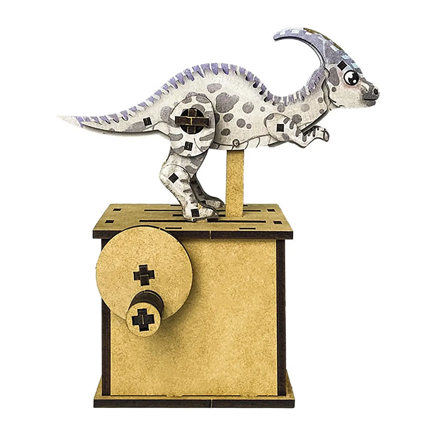 Maqueta de Madera 3D, con movimiento mecánico diseño de Paraceratops.