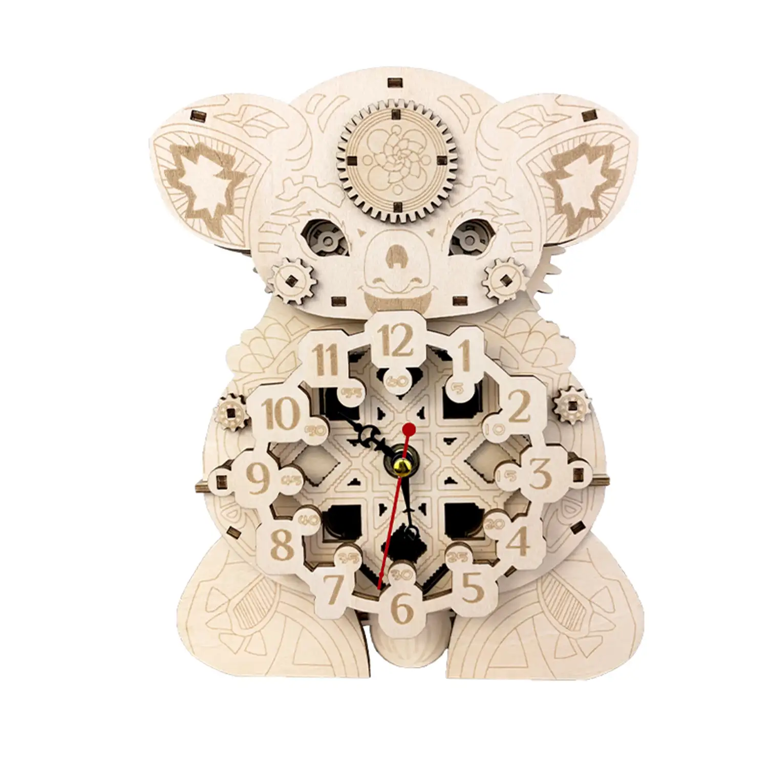 Maqueta de Madera 3D, con movimiento mecánico diseño de Reloj Koala.