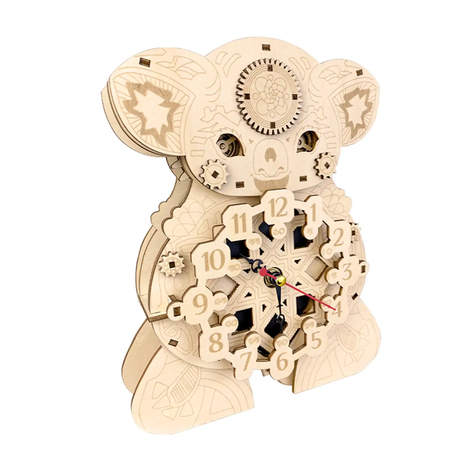Maqueta de Madera 3D, con movimiento mecánico diseño de Reloj Koala.