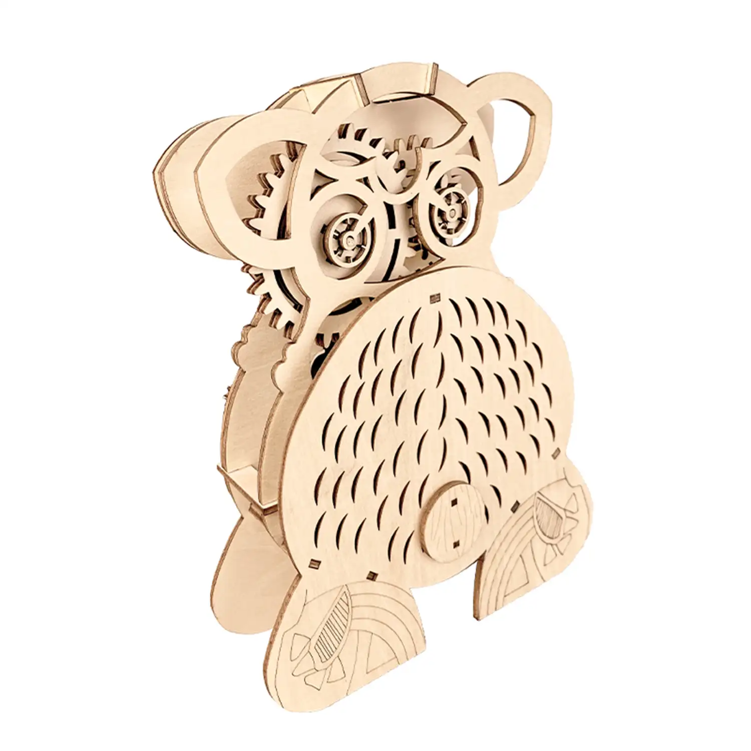 Maqueta de Madera 3D, con movimiento mecánico diseño de Reloj Koala.