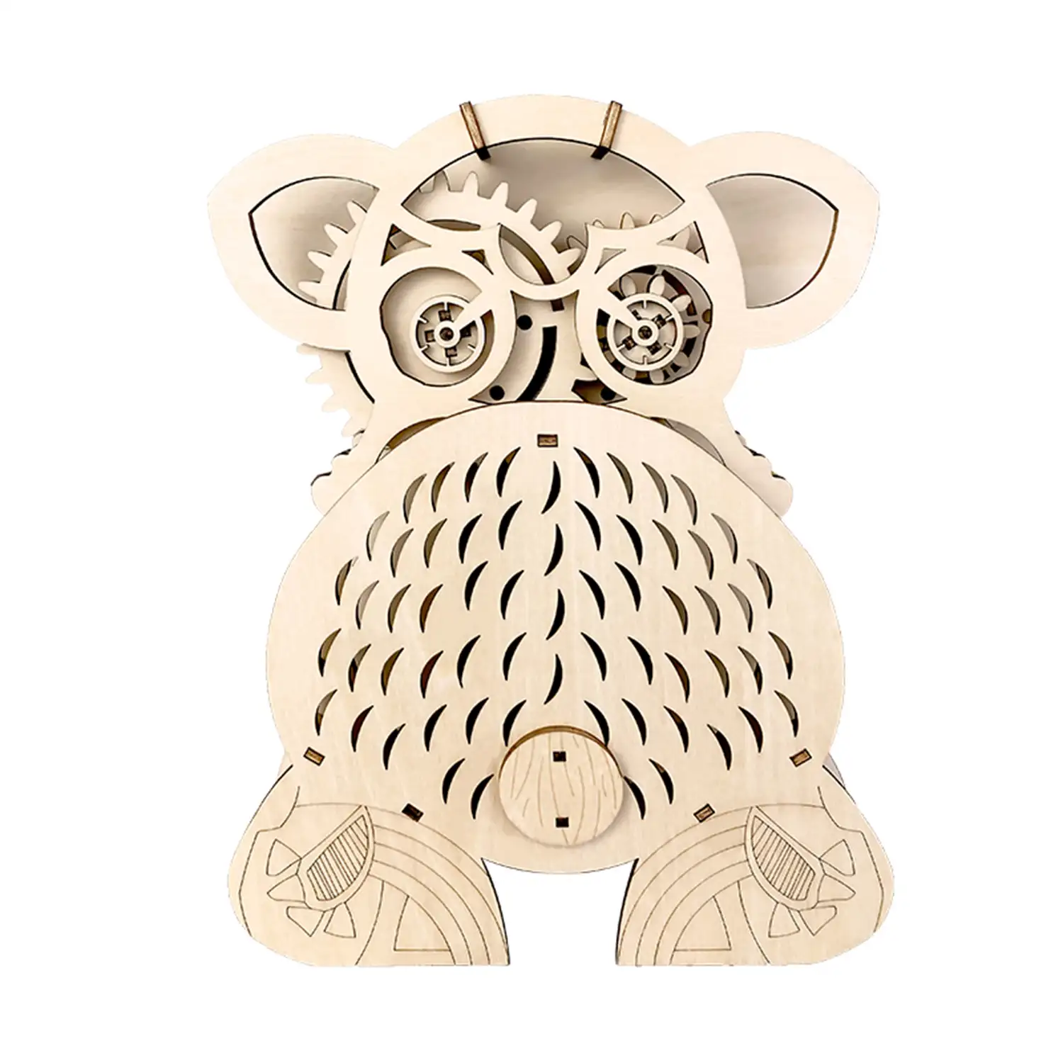 Maqueta de Madera 3D, con movimiento mecánico diseño de Reloj Koala.