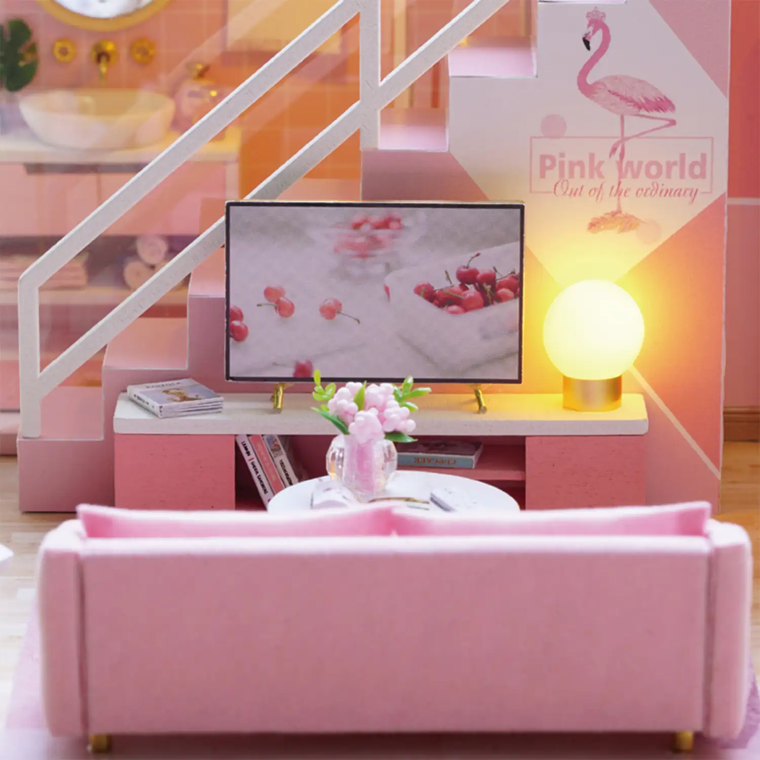 Dúplex Rosa. Maqueta 3D realista con gran detalle y luces led.