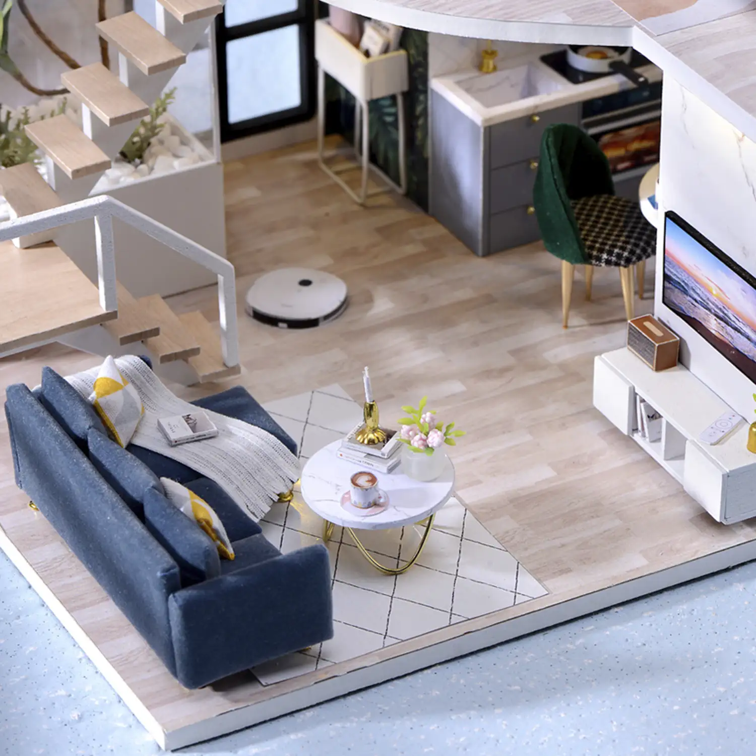 Dúplex Tiempo Acogedor. Maqueta 3D realista con gran detalle y luces led.