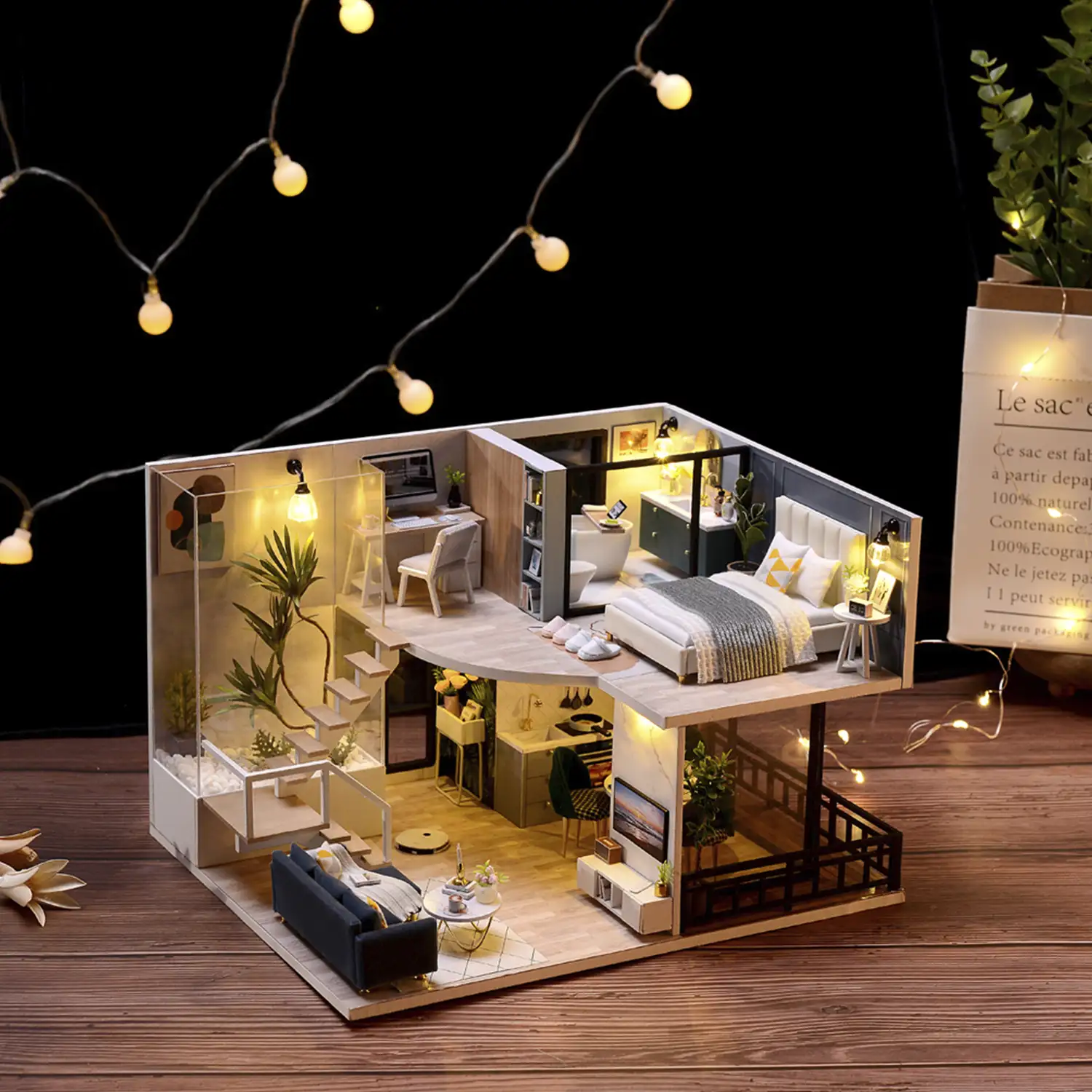 Dúplex Tiempo Acogedor. Maqueta 3D realista con gran detalle y luces led.