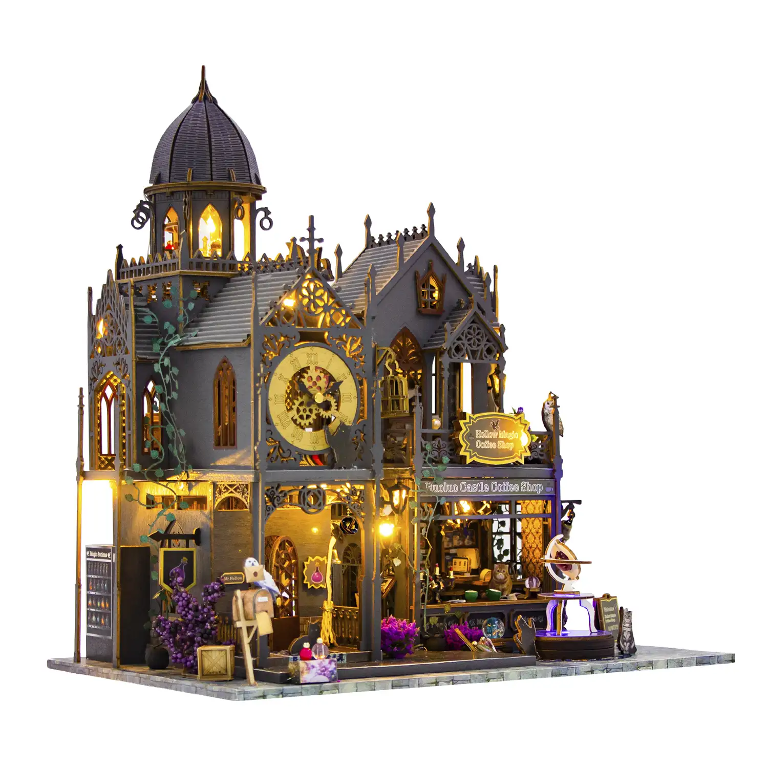 Cafetería Mágia Vacía. Maqueta 3D realista con gran detalle y luces led.